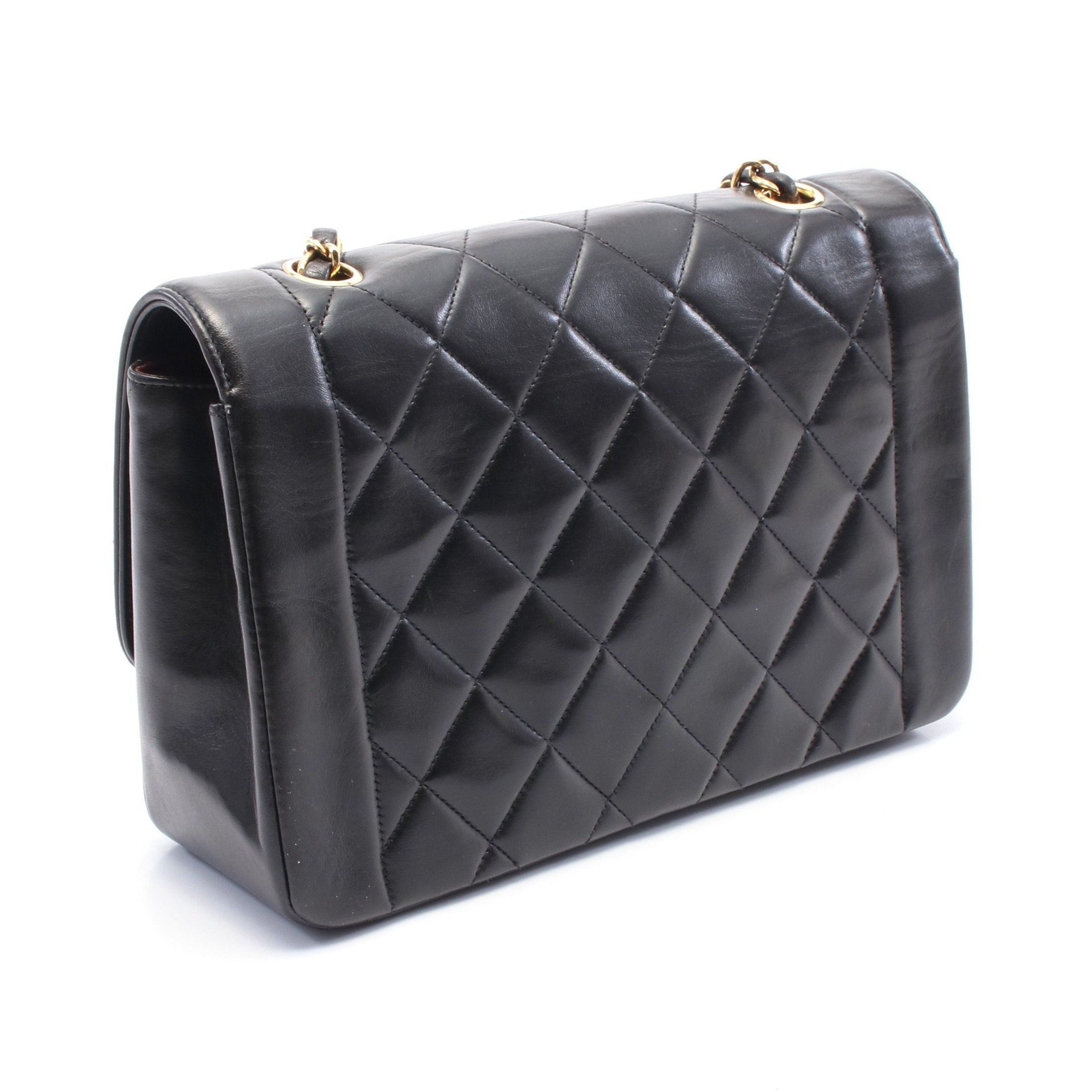 Chanel Chanel Matelasse Diana Flap Chain Shoulder Bag Lambskin Black Gold Hardware Size ONE SIZE - 2 Thumbnail