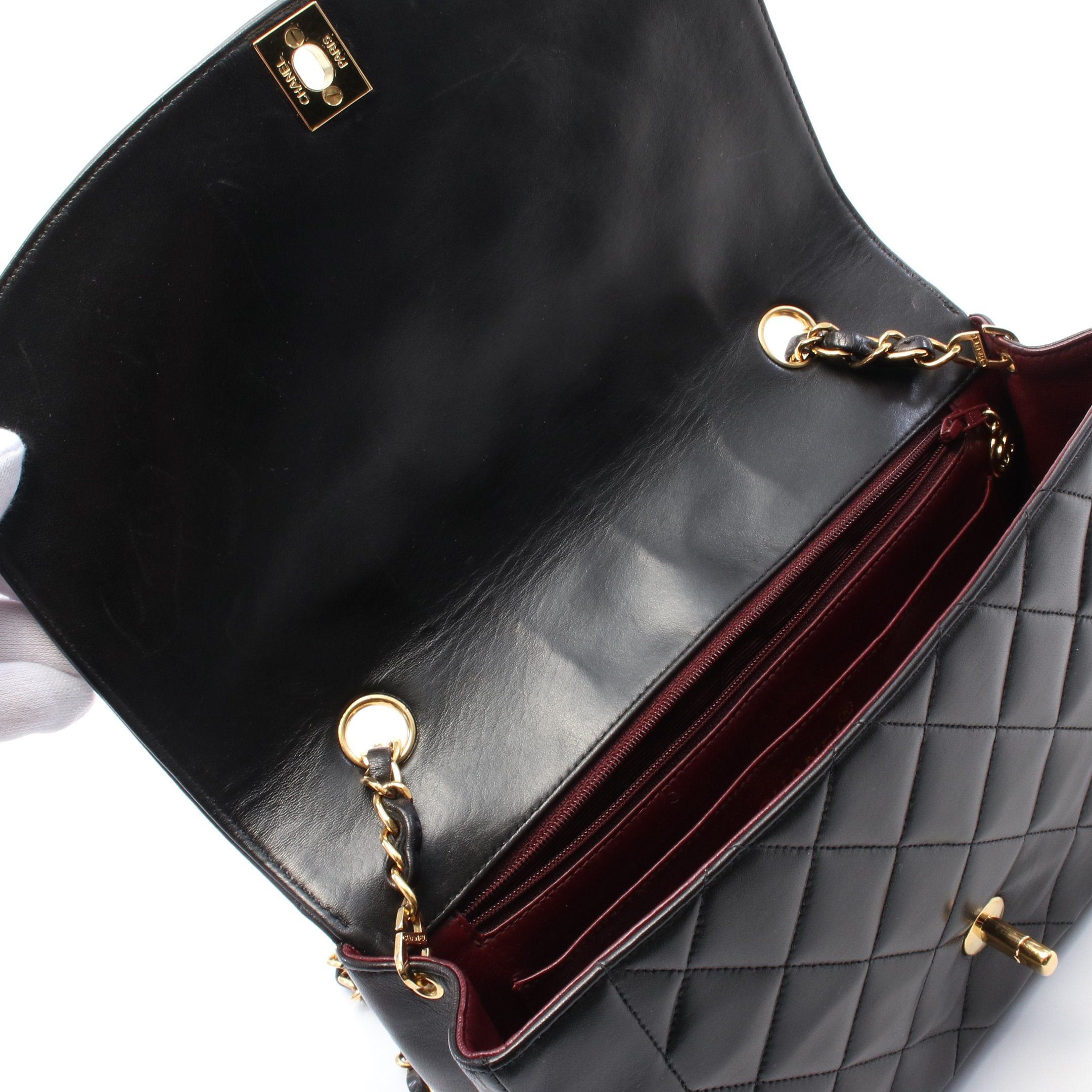 Chanel Chanel Matelasse Diana Flap Chain Shoulder Bag Lambskin Black Gold Hardware Size ONE SIZE - 6 Thumbnail