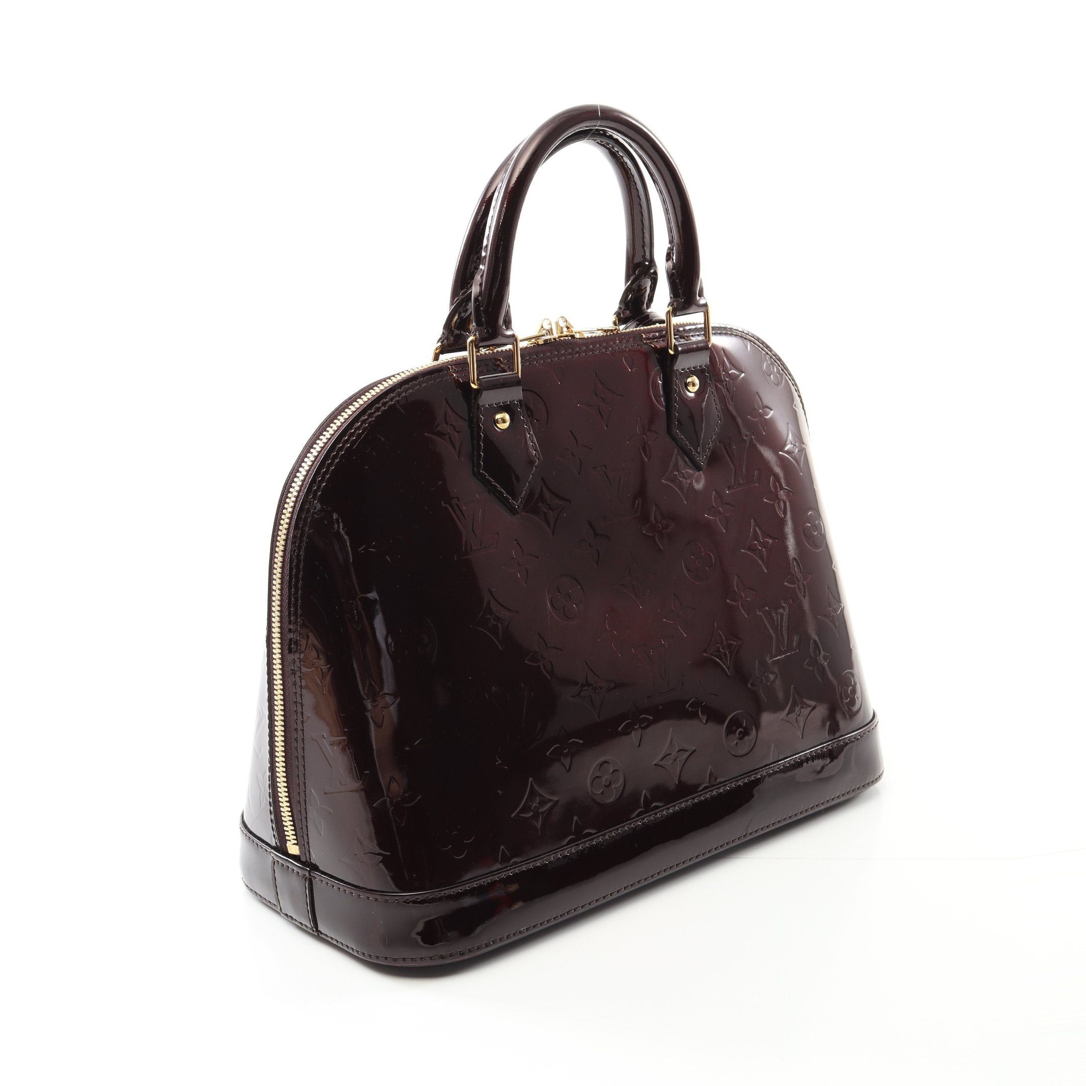 Louis Vuitton Louis Vuitton Alma Pm Monogram Vernis Amarante Handbag Leather Dark Purple Size ONE SIZE - 2 Thumbnail