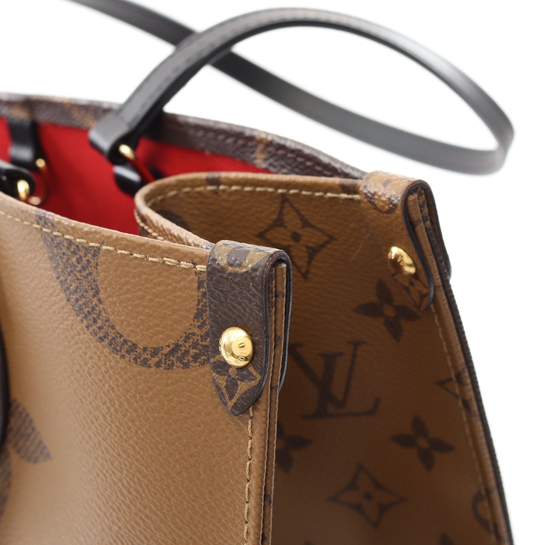 Louis Vuitton Louis Vuitton On-The-Go Mm Monogram Giant Reverse Shoulder Bag Tote Leather Brown Beige Size ONE SIZE - 8 Thumbnail