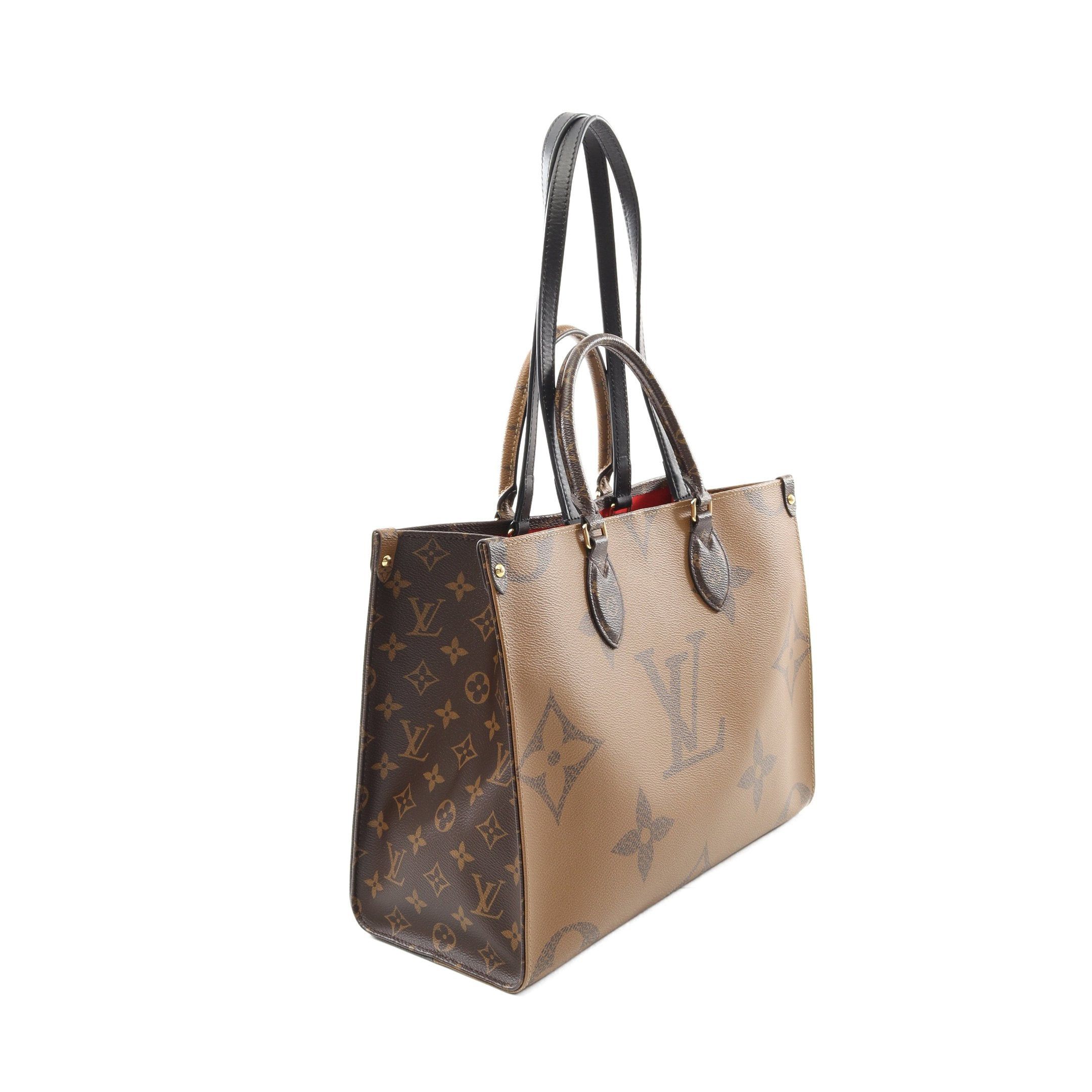 Louis Vuitton Louis Vuitton On-The-Go Mm Monogram Giant Reverse Shoulder Bag Tote Leather Brown Beige Size ONE SIZE - 2 Thumbnail