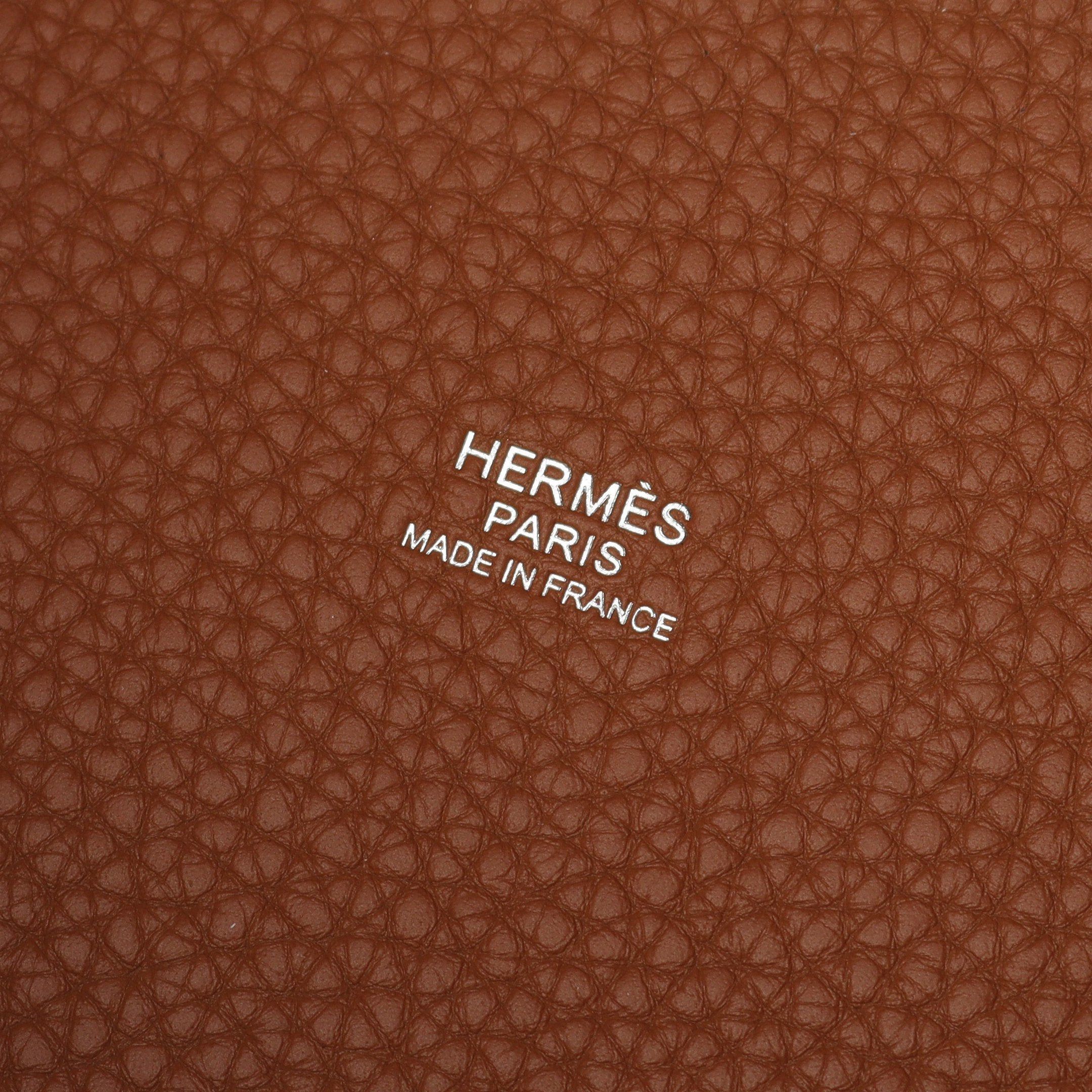 Hermes Hermes Picotane Lock Mm Gold Handbag Clemence Leather Light Brown Silver Hardware Double Engraved Size ONE SIZE - 4 Thumbnail