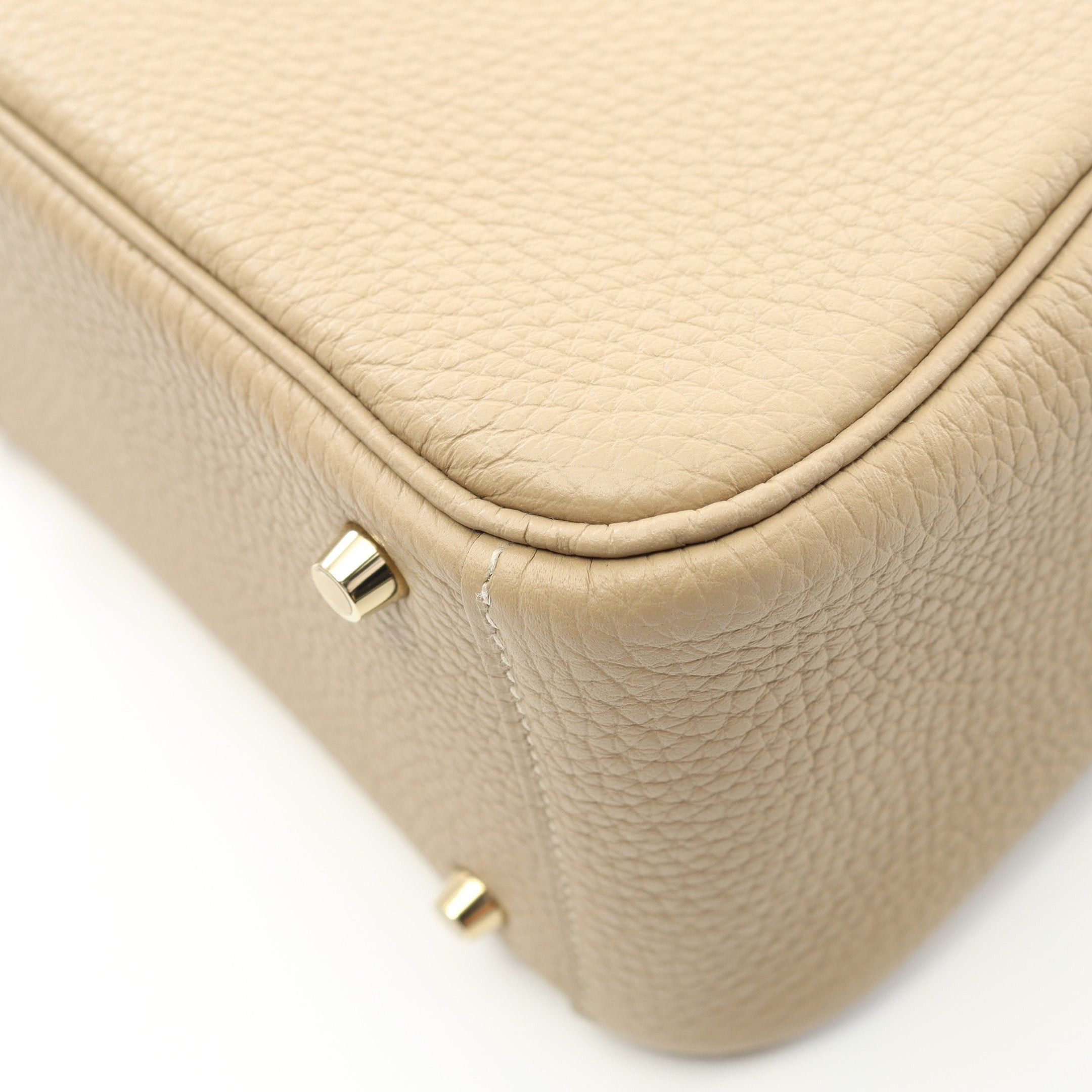Hermes Hermes Lindy Mini Trench Etoupe Shoulder Bag Clemence Leather Beige Gold Hardware Double Engraved Size ONE SIZE - 6 Thumbnail