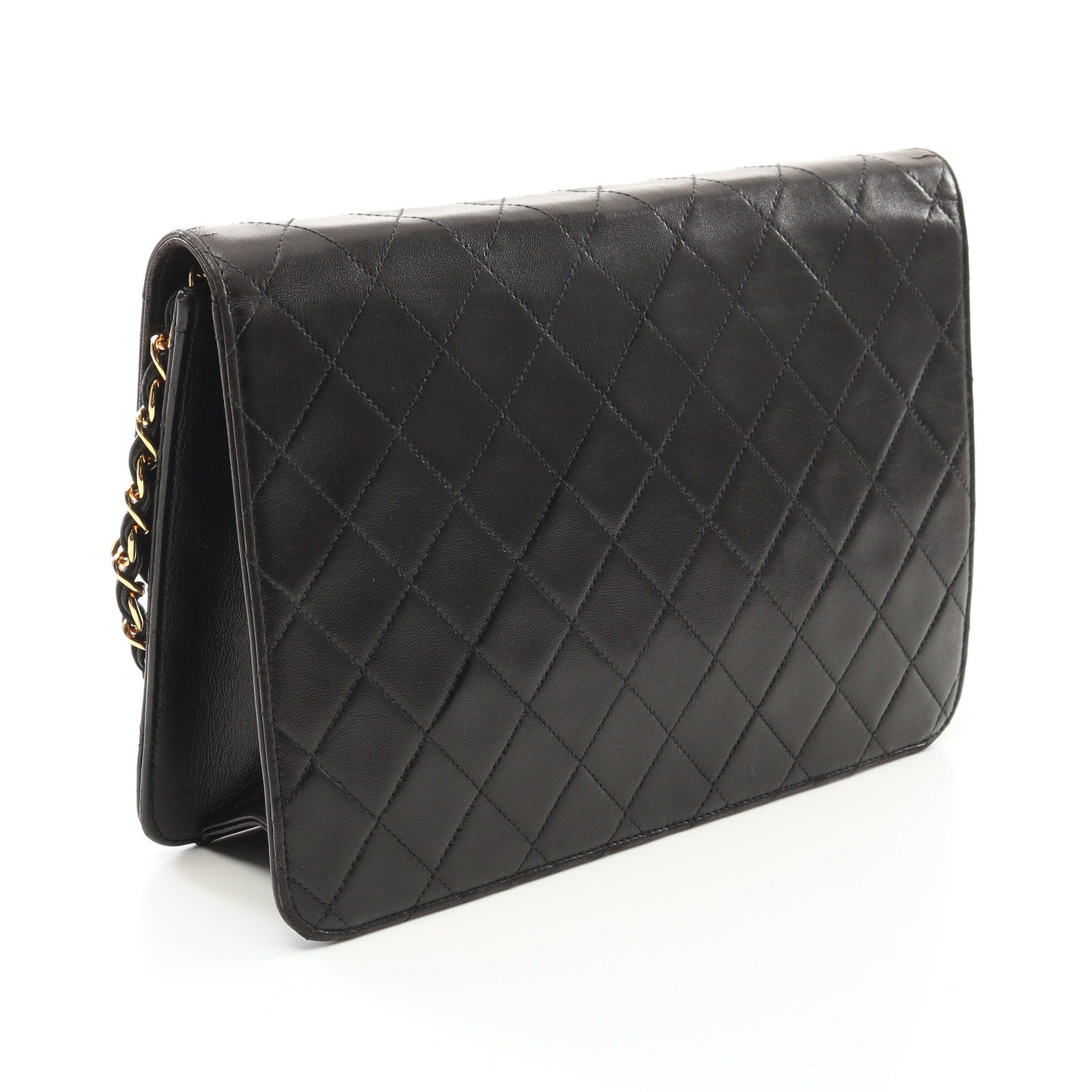 Chanel Chanel Matelasse Chain Shoulder Bag Lambskin Black Gold Hardware Size ONE SIZE - 2 Thumbnail