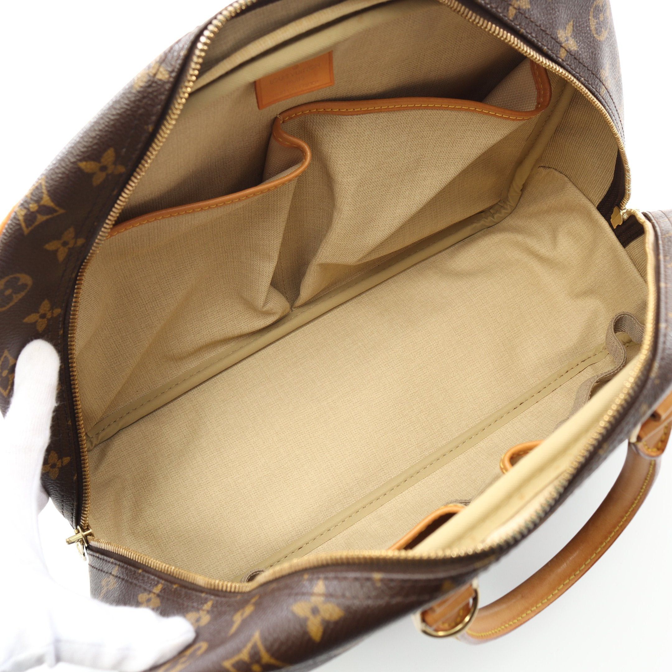 Louis Vuitton Louis Vuitton Deauville Bowling Vanity Monogram Handbag Leather Brown Size ONE SIZE - 3 Thumbnail