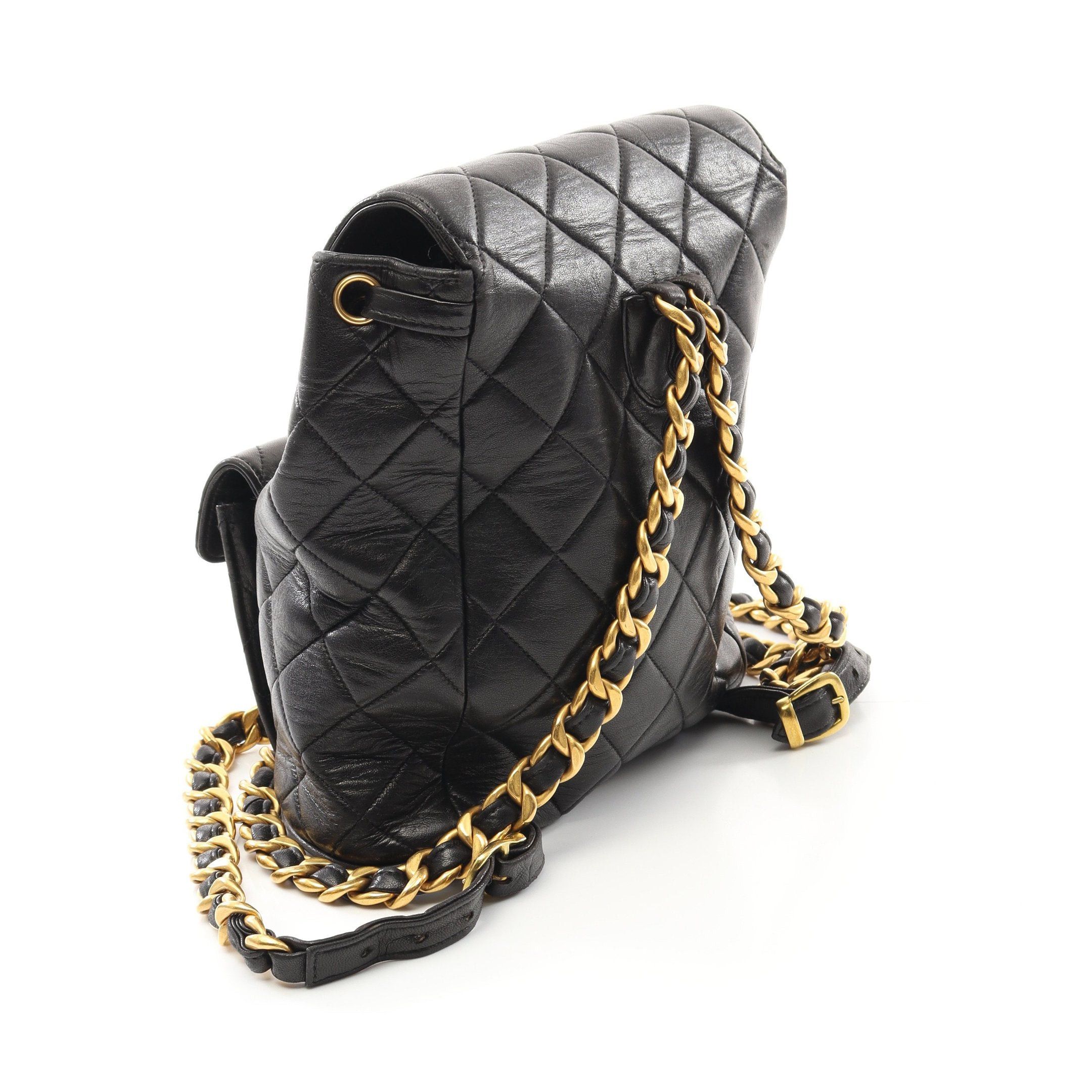 Chanel Chanel Matelasse Backpack Rucksack Lambskin Black Gold Hardware Size ONE SIZE - 2 Thumbnail