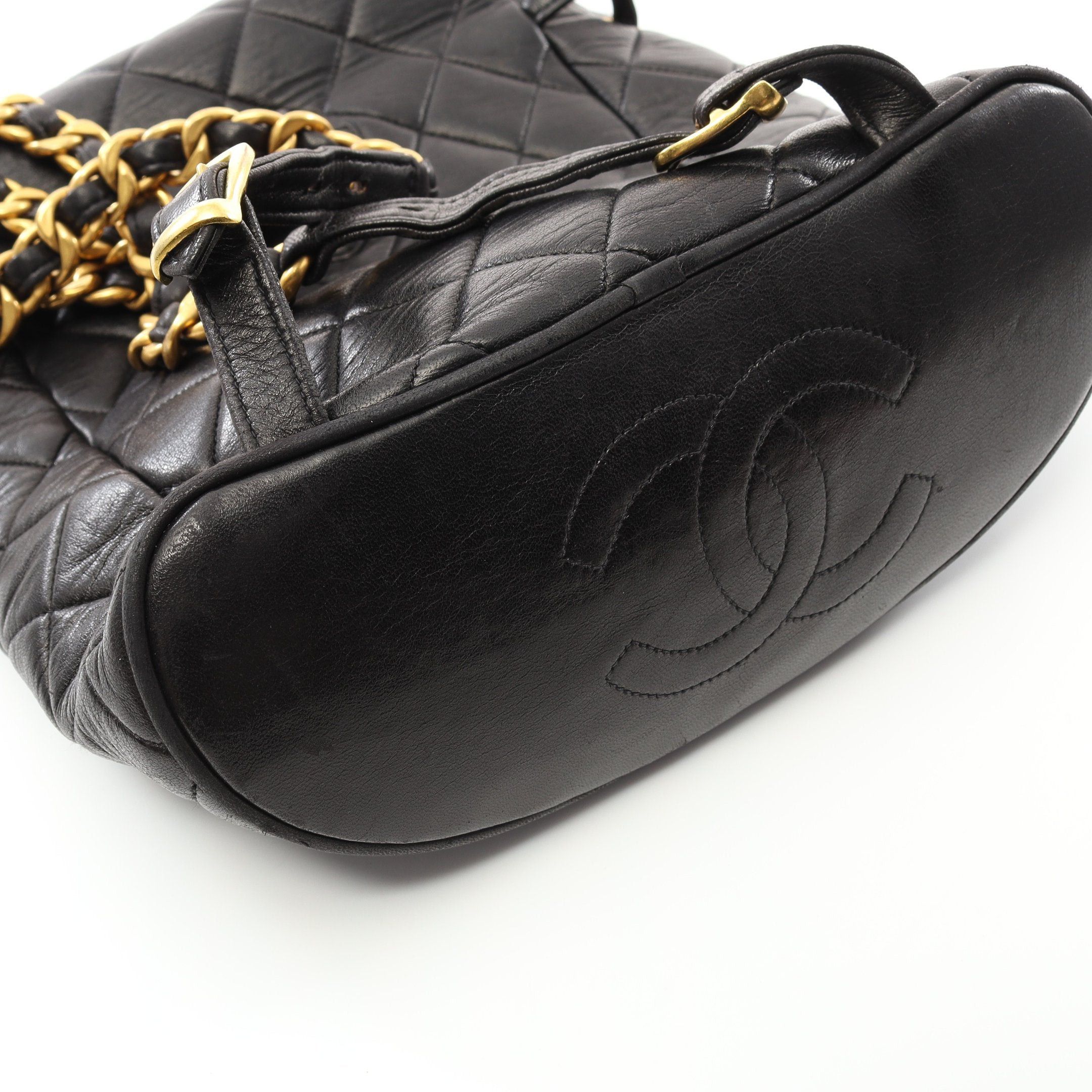 Chanel Chanel Matelasse Backpack Rucksack Lambskin Black Gold Hardware Size ONE SIZE - 9 Thumbnail