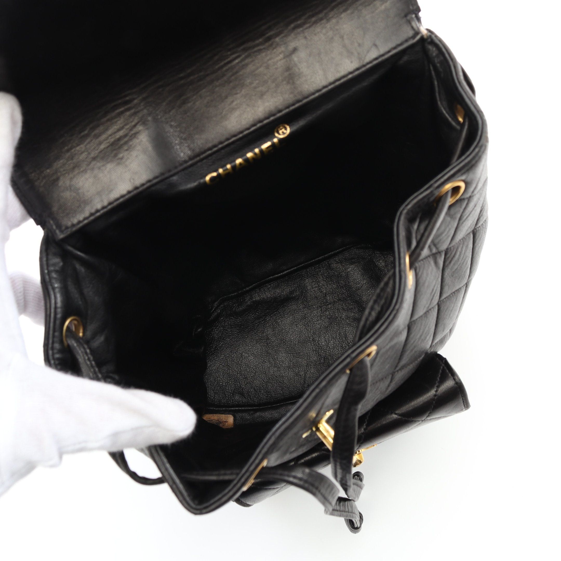 Chanel Chanel Matelasse Backpack Rucksack Lambskin Black Gold Hardware Size ONE SIZE - 3 Thumbnail