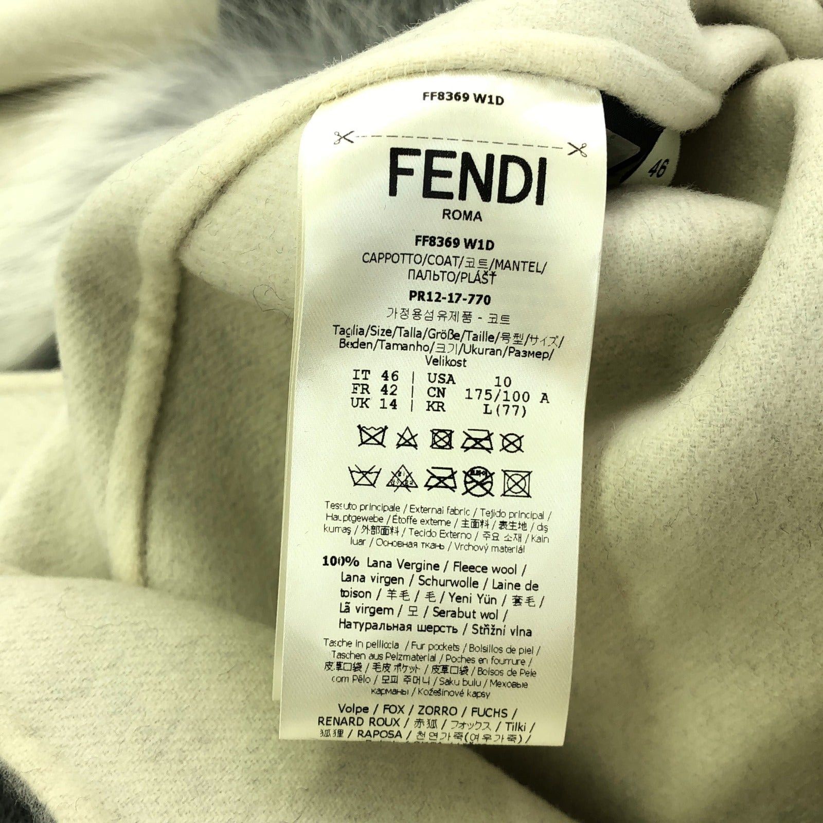 Fendi Fendi Cape Coat Wool Gray Size ONE SIZE - 7 Thumbnail