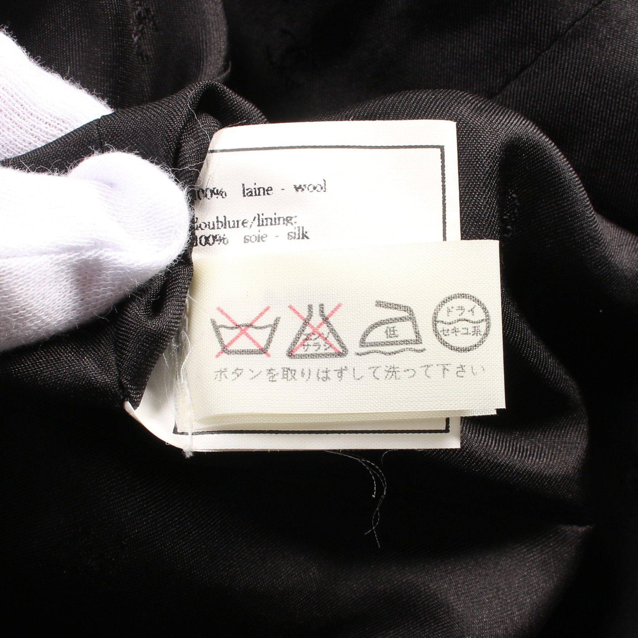 Chanel Chanel Cocomark Button Jacket Wool Black Light Gray 96P Size ONE SIZE - 6 Thumbnail