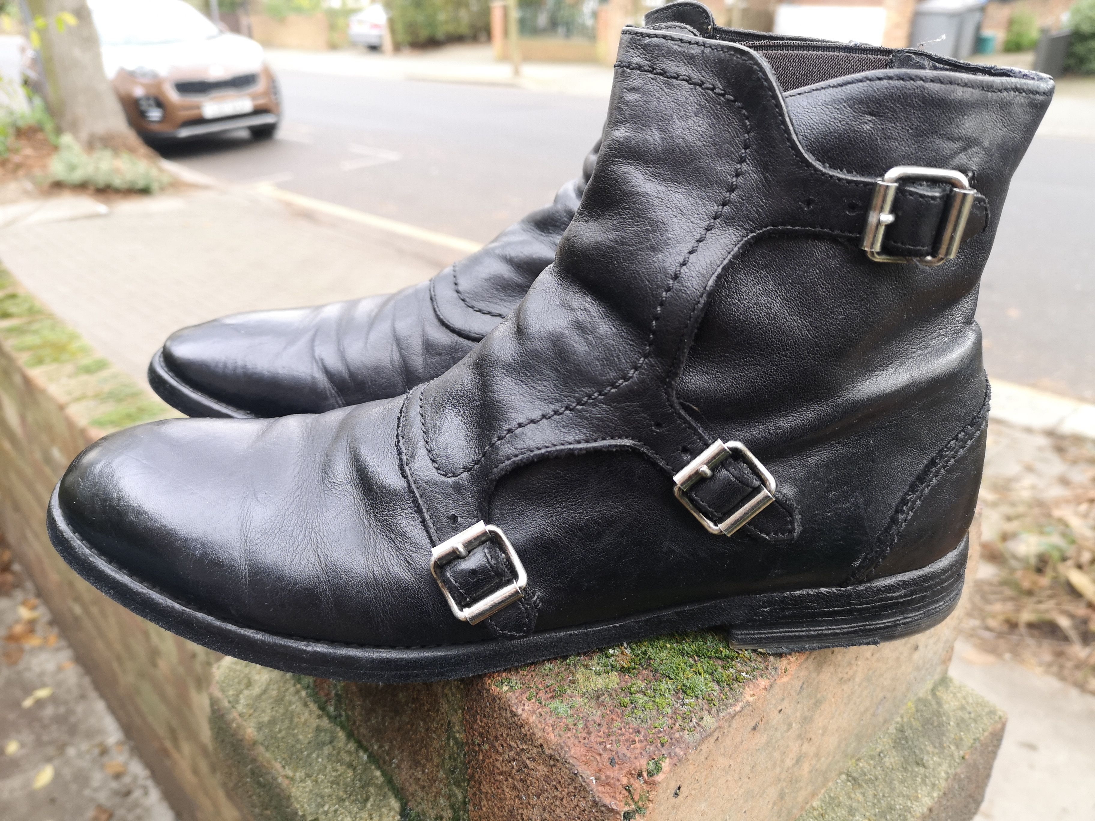 Triple monk strap boots hotsell