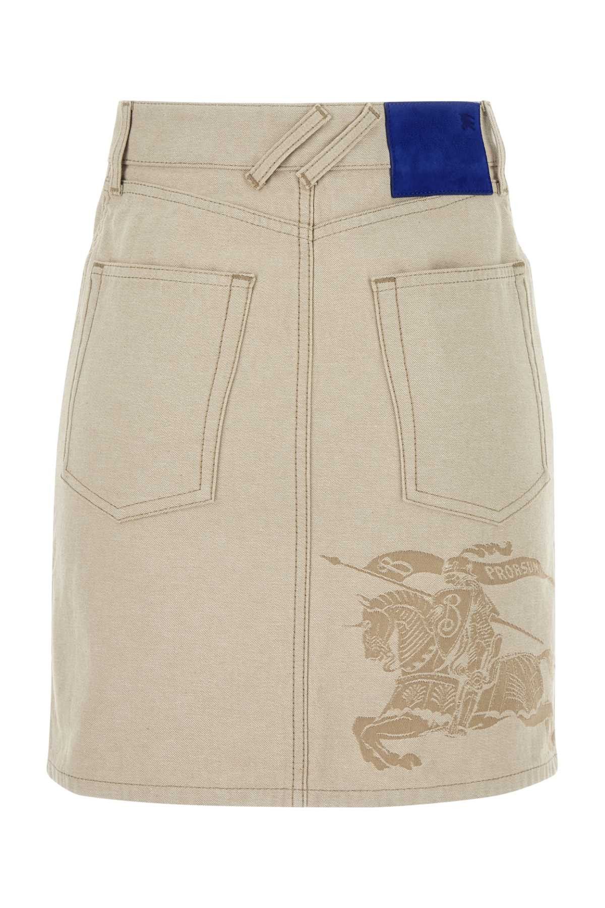 Burberry Sand Denim Mini Skirt Size 26" / US 2 / IT 38 - 2 Thumbnail