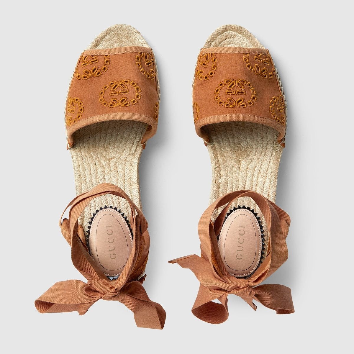 Gucci Gucci Interlocking G Canvas Espadrille Platforms SIZE 39 Size ONE SIZE - 2 Thumbnail