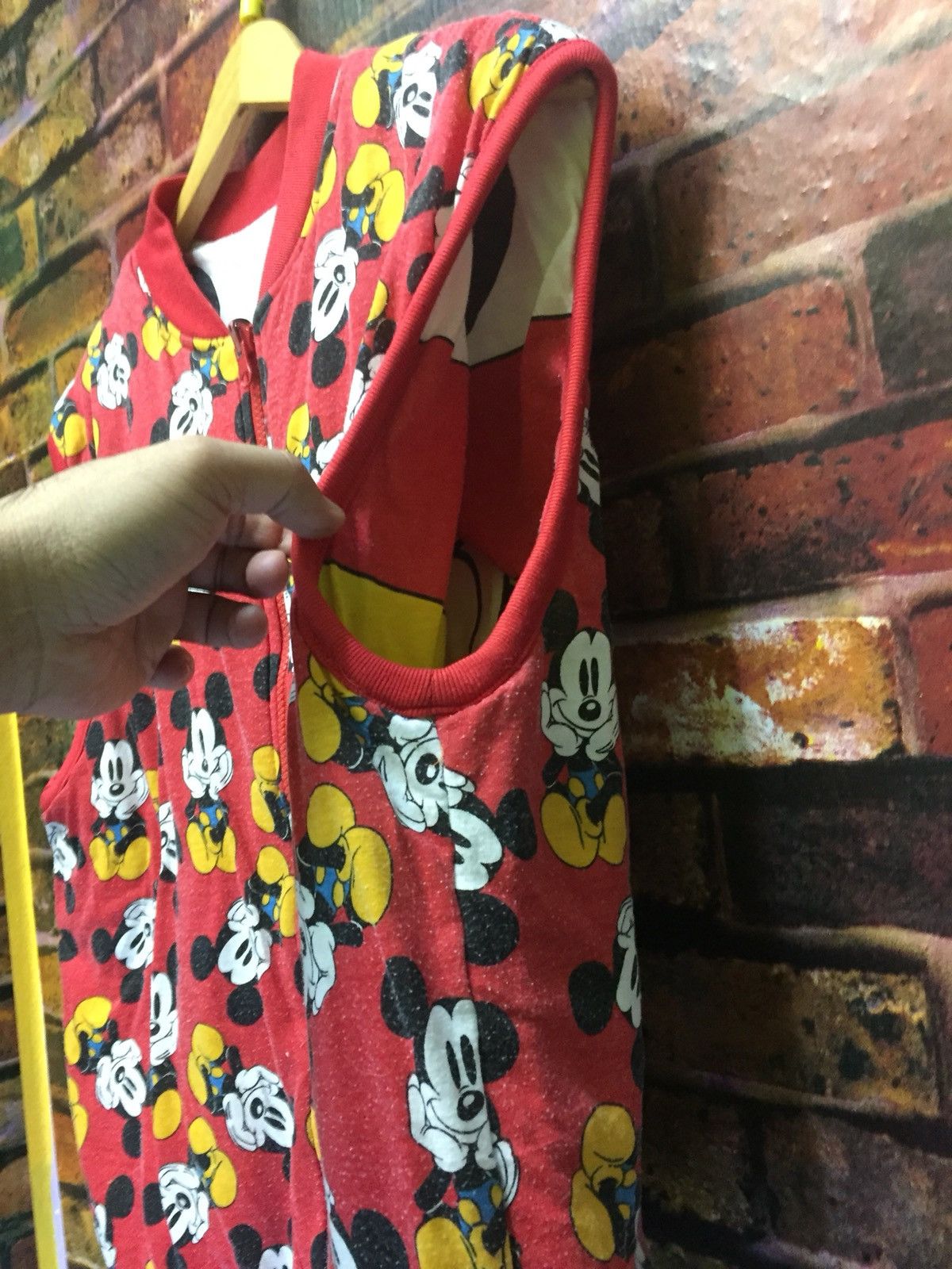 Disney × Mickey Mouse 🔥Revesible Vest Jacket Full Print Mickey Mouse Size 40L - 6 Thumbnail