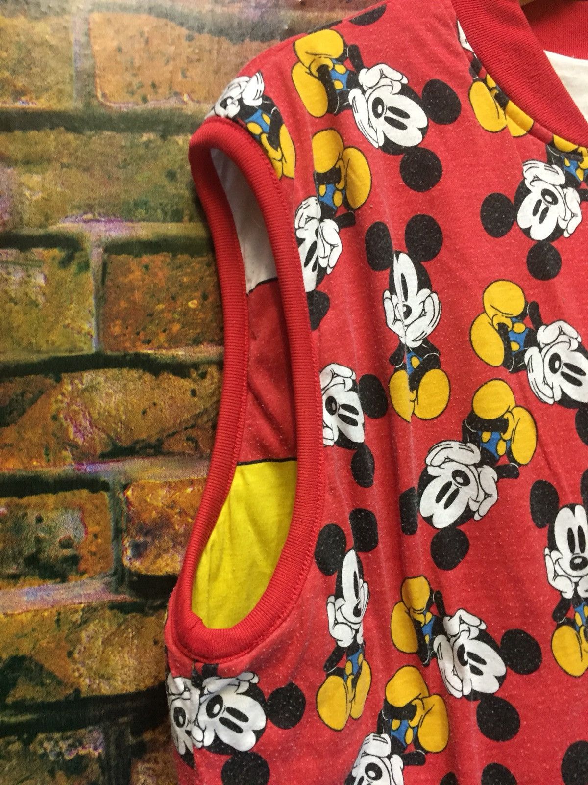 Disney × Mickey Mouse 🔥Revesible Vest Jacket Full Print Mickey Mouse Size 40L - 5 Thumbnail