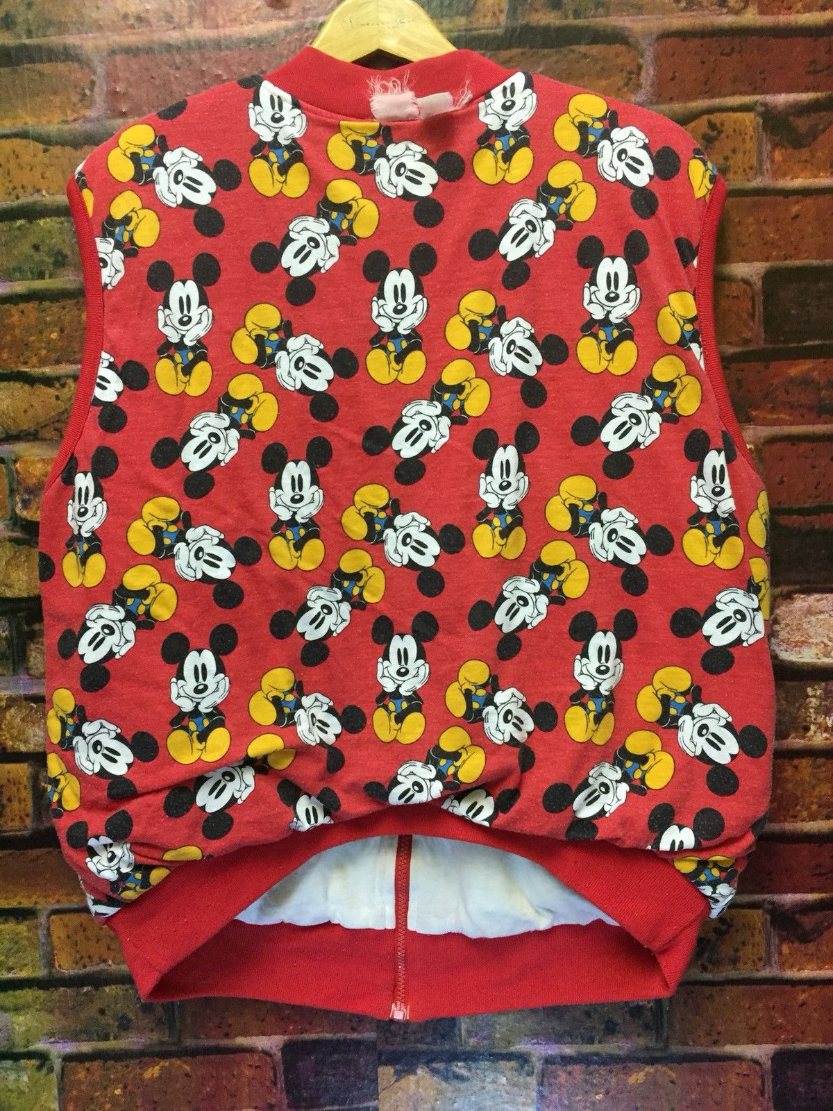Disney × Mickey Mouse 🔥Revesible Vest Jacket Full Print Mickey Mouse Size 40L - 2 Thumbnail