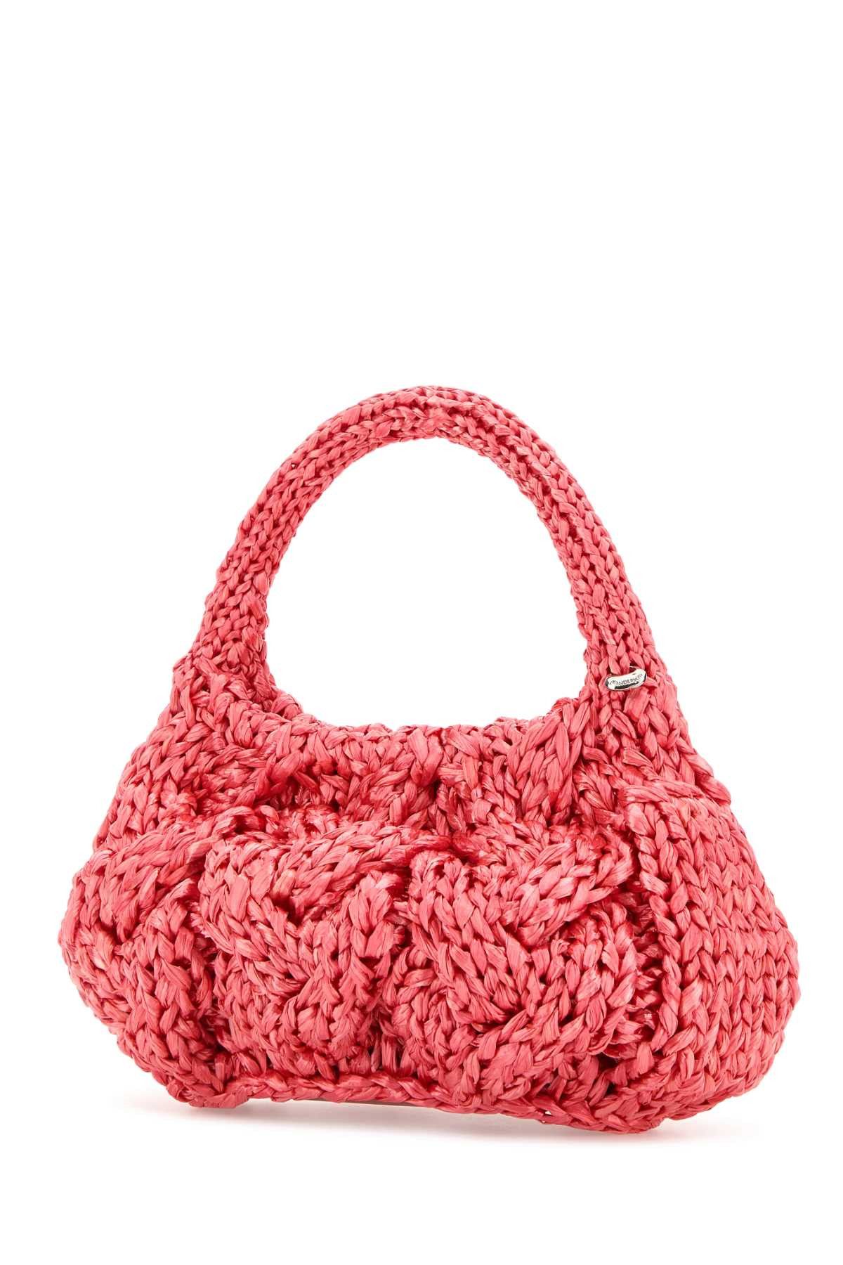 JW Anderson Fuchsia Raffia Small Cable Handbag Size ONE SIZE - 2 Thumbnail