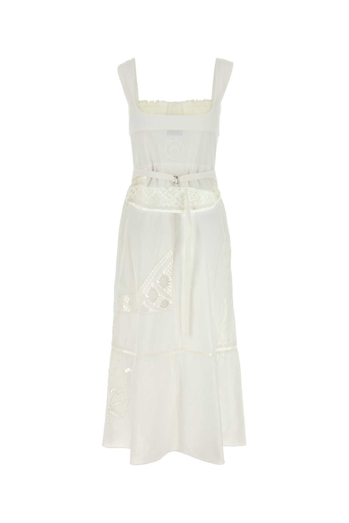 Marine Serre White Cotton Dress Size XS / US 0-2 / IT 36-38 - 2 Thumbnail
