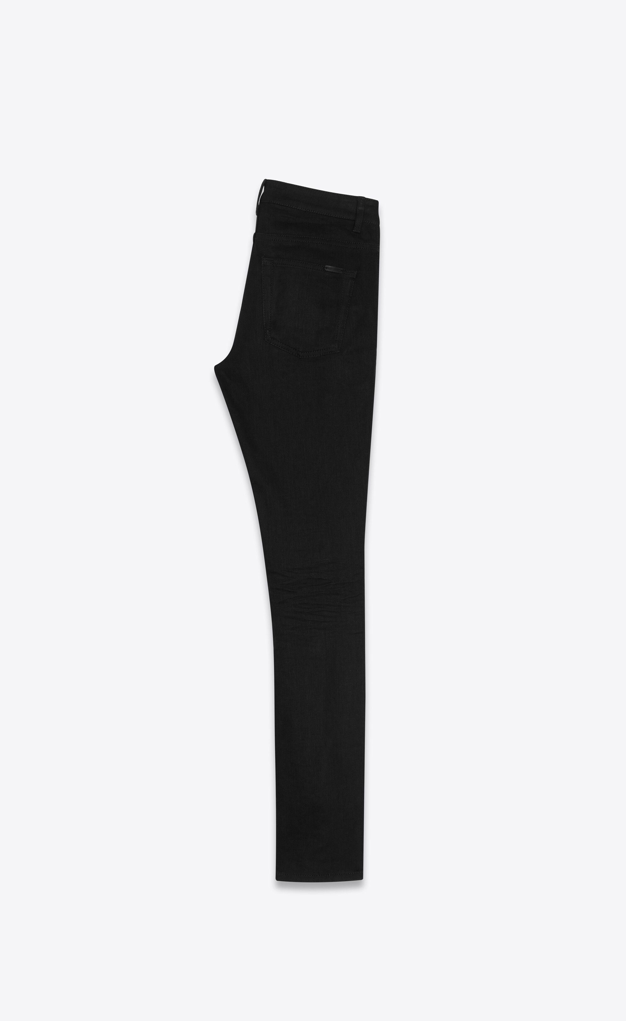 skinny-fit jeans in used black denim