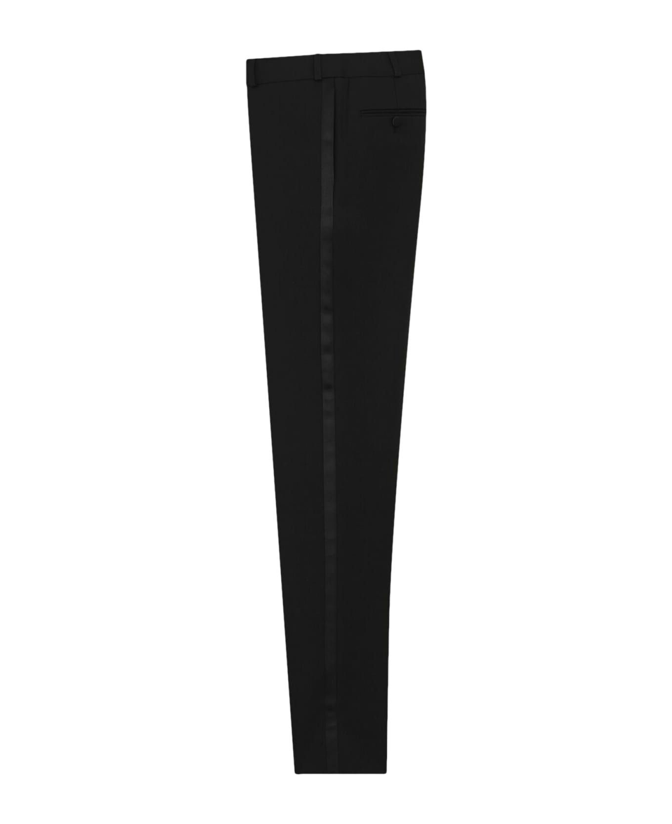 Saint Laurent Paris tuxedo straight pants in grain de poudre Size 25" / US 0 / IT 36 - 2 Thumbnail