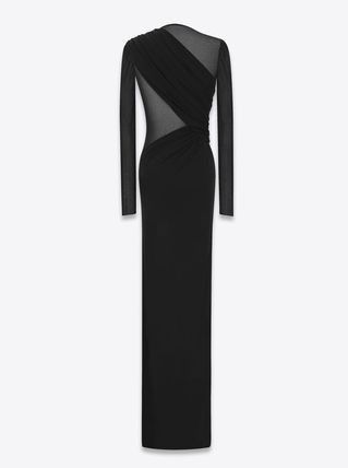 Saint Laurent Paris long dress in crepe jersey Size M / US 6-8 / IT 42-44 - 2 Thumbnail