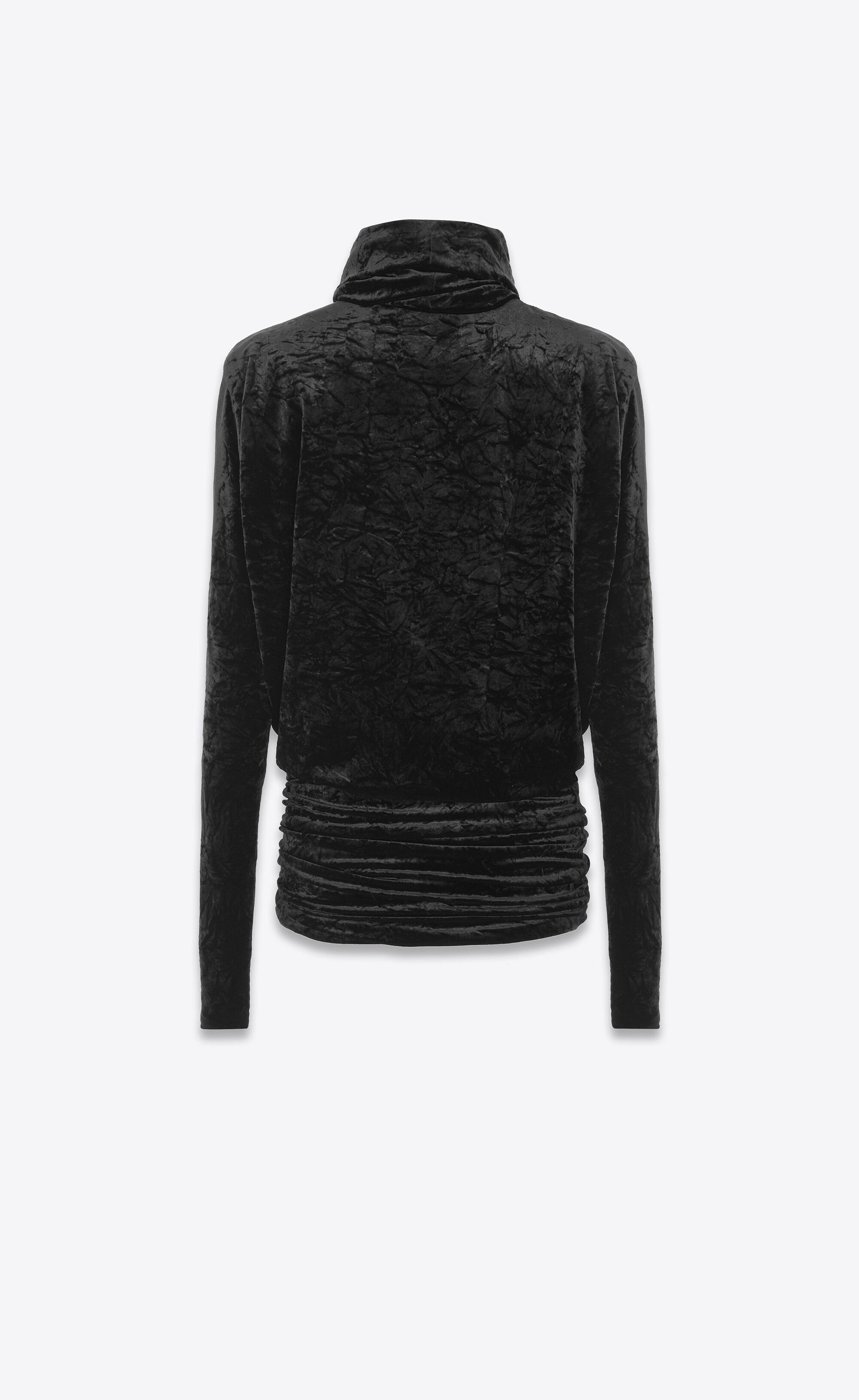 Saint Laurent Paris high-neck top in velvet Size S / US 4 / IT 40 - 3 Thumbnail