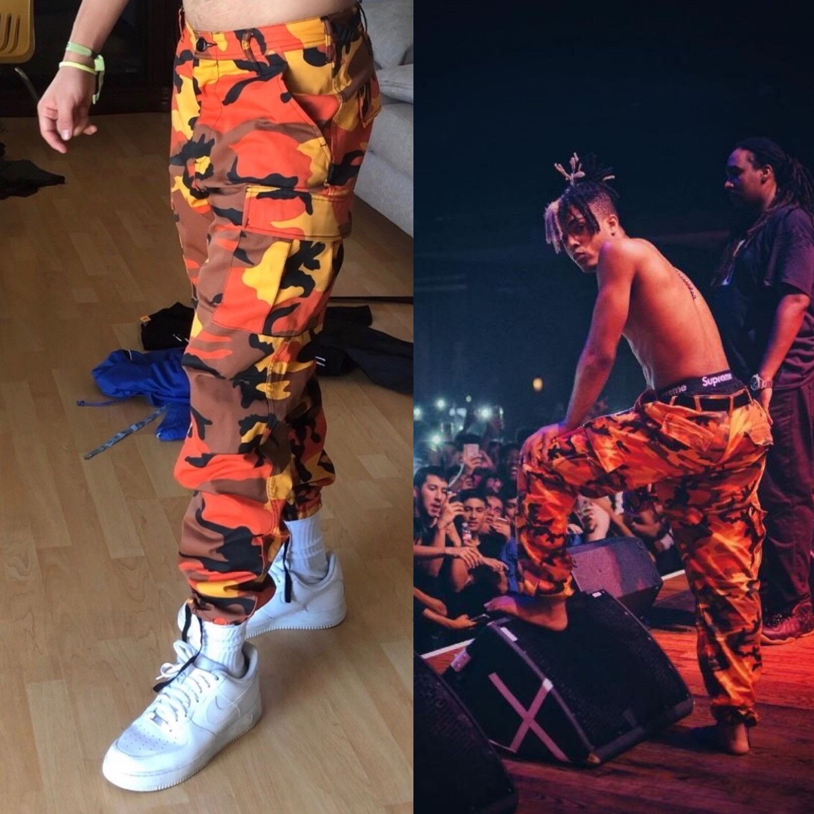 Rothco S M XXXTENTACION Style Rothco Orange Yellow Camo Tactical Pants Cargo Army Pants Grailed