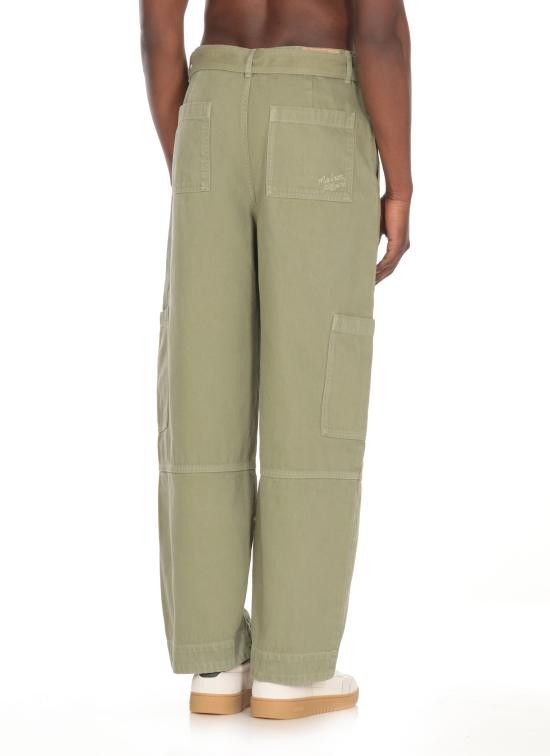 Maison Kitsune MAISON KITSUNE Men Straight Pants OM01104 WD40120077 Green Size US 33 - 3 Thumbnail