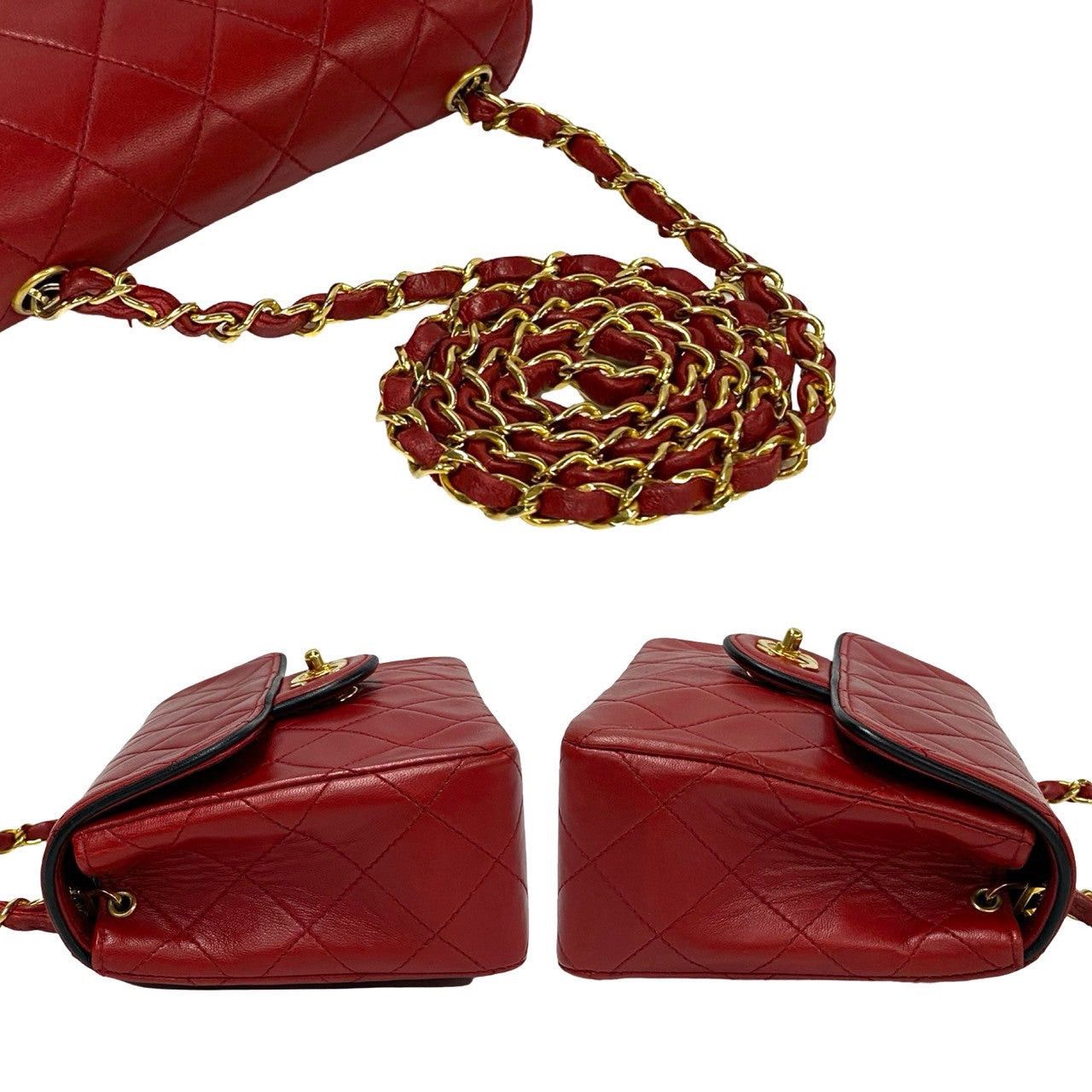 Chanel Chanel Shoulder Bag Red Leather Size ONE SIZE - 5 Thumbnail