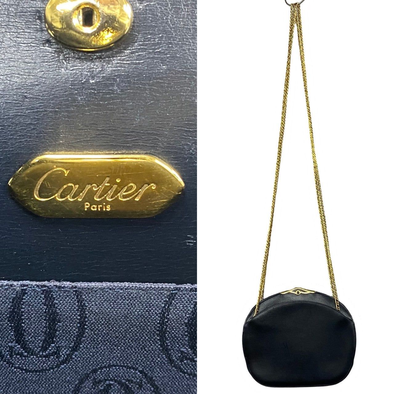 Cartier Cartier Shoulder Bag Blue Leather Size ONE SIZE - 3 Thumbnail
