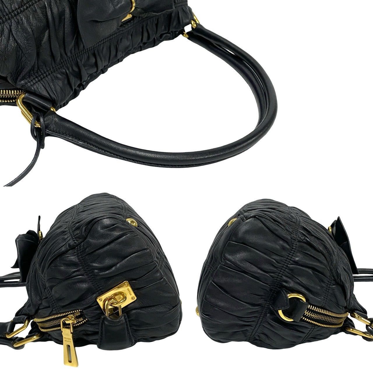 Prada Prada Handbag Black Leather Size ONE SIZE - 5 Thumbnail