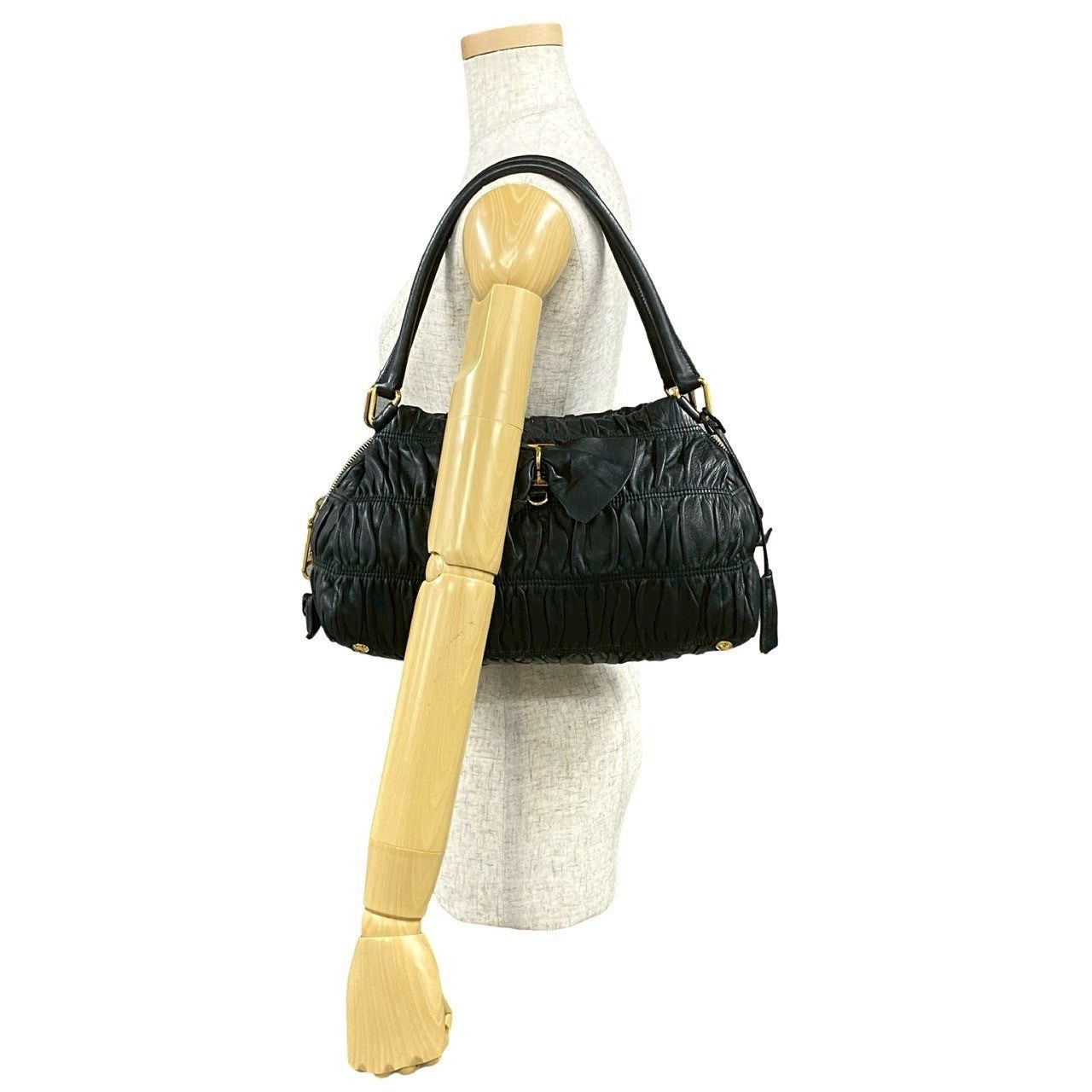 Prada Prada Handbag Black Leather Size ONE SIZE - 2 Thumbnail