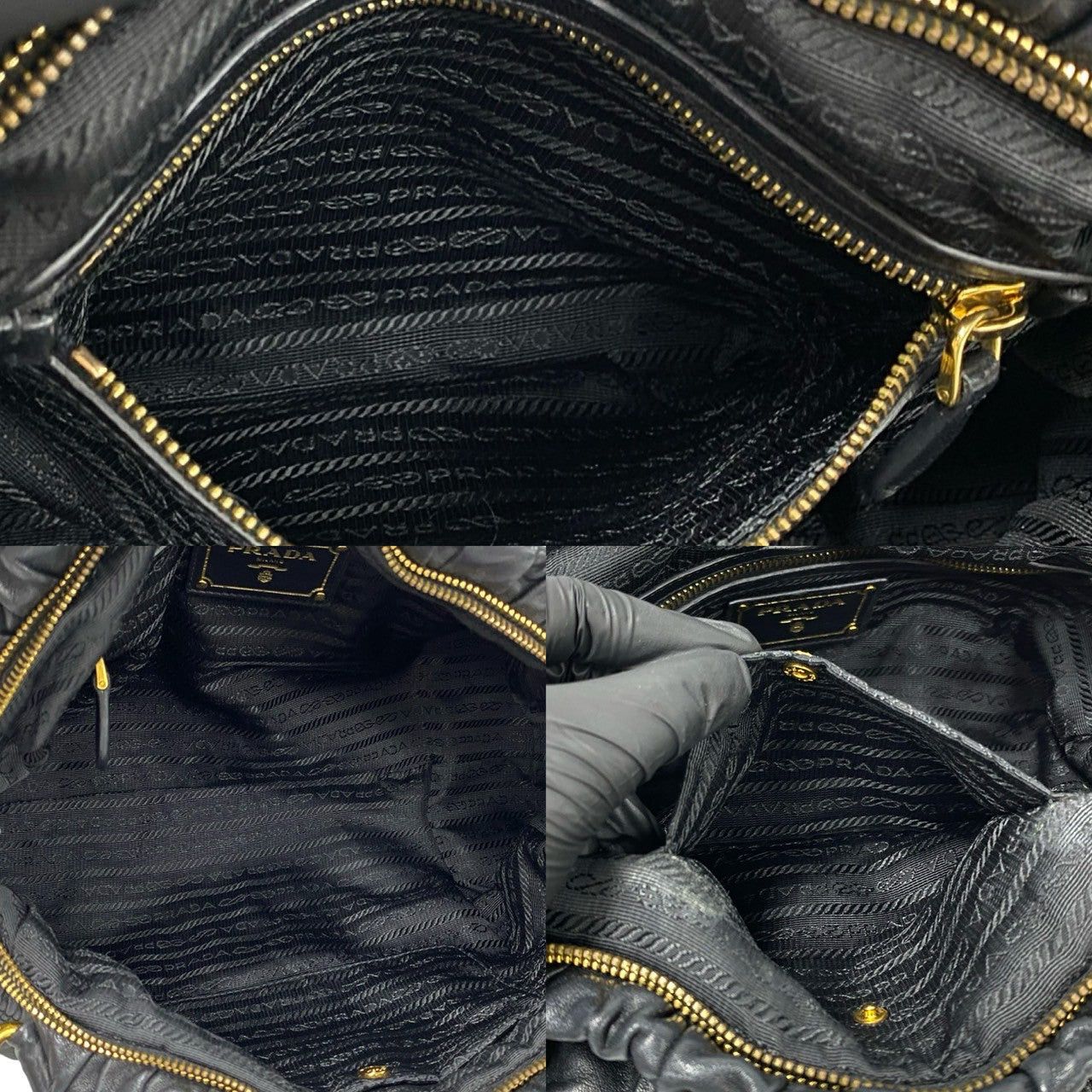 Prada Prada Handbag Black Leather Size ONE SIZE - 8 Thumbnail