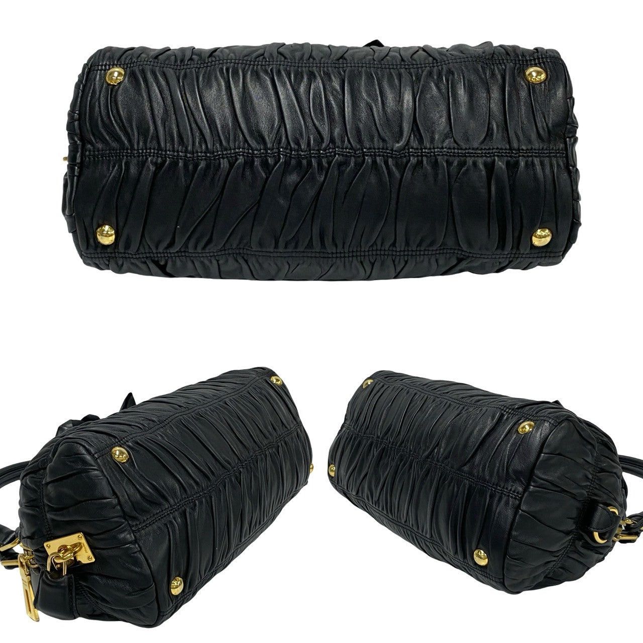Prada Prada Handbag Black Leather Size ONE SIZE - 6 Thumbnail