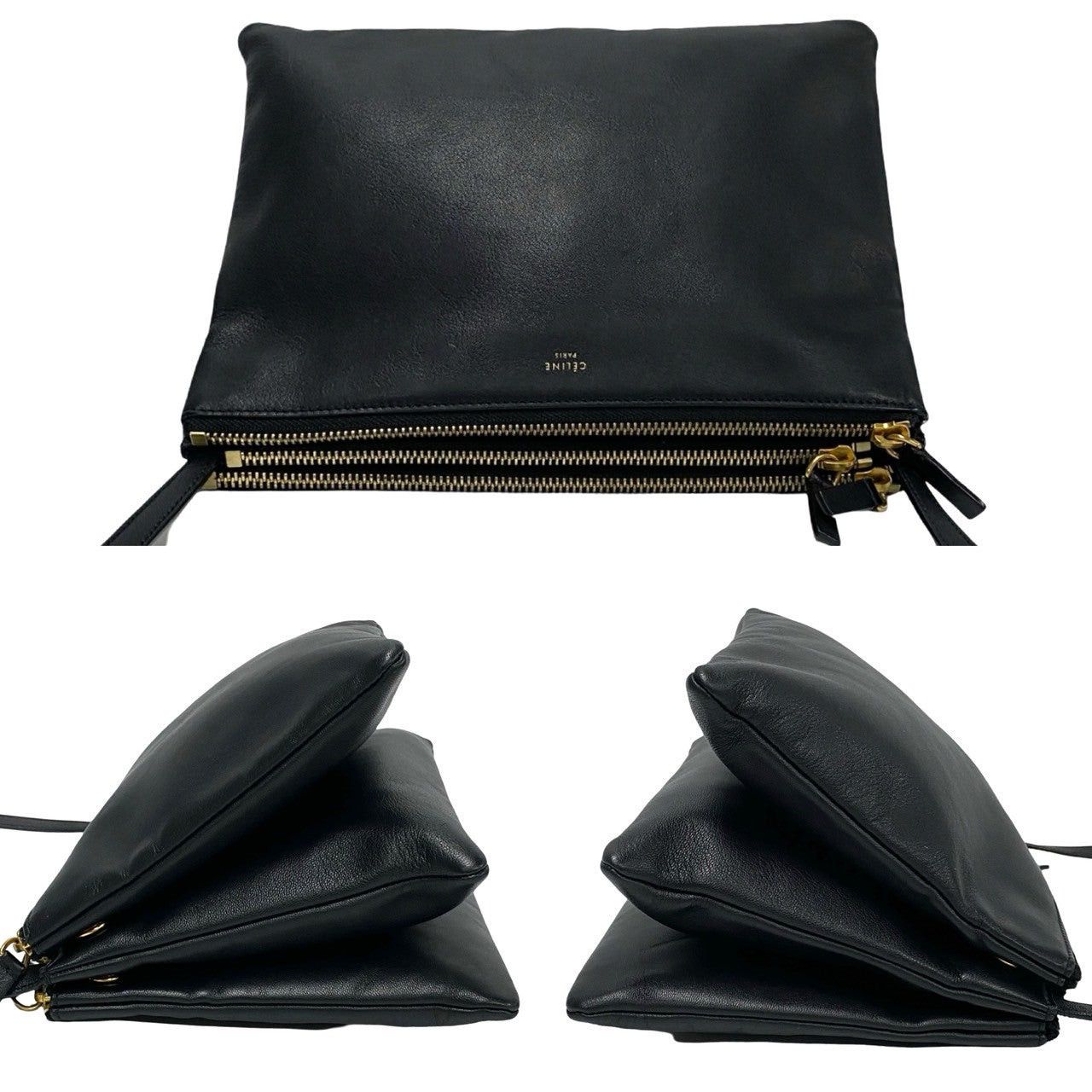 Celine Celine Shoulder Bag Black Leather Size ONE SIZE - 5 Thumbnail