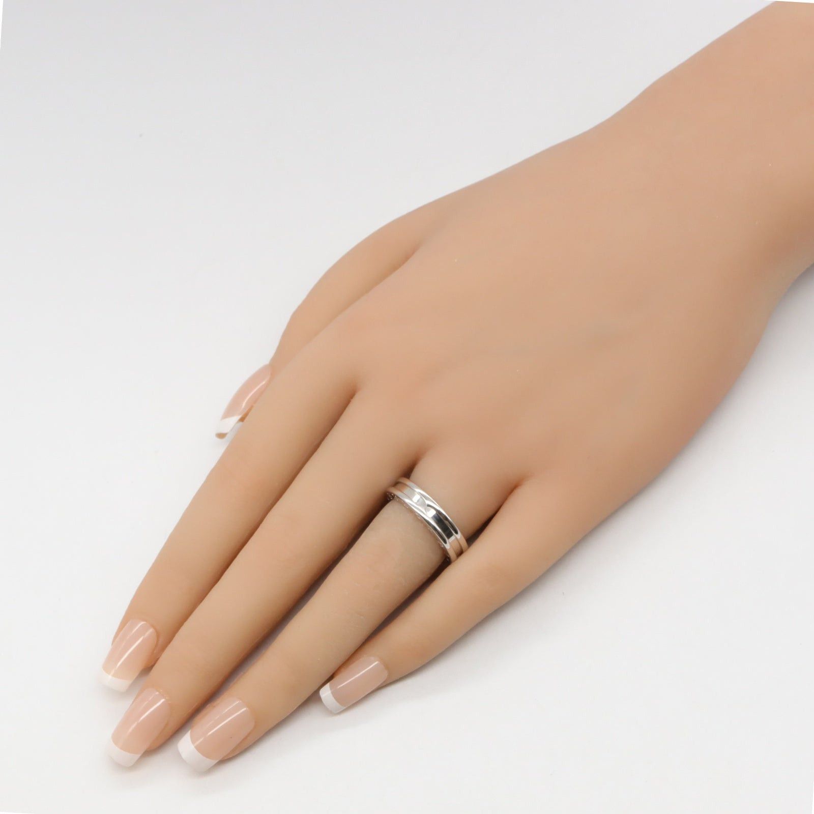 Bvlgari Bvlgari B Zero One Ring 1Belt K18Wg (White Gold) Silver Size ONE SIZE - 8 Thumbnail