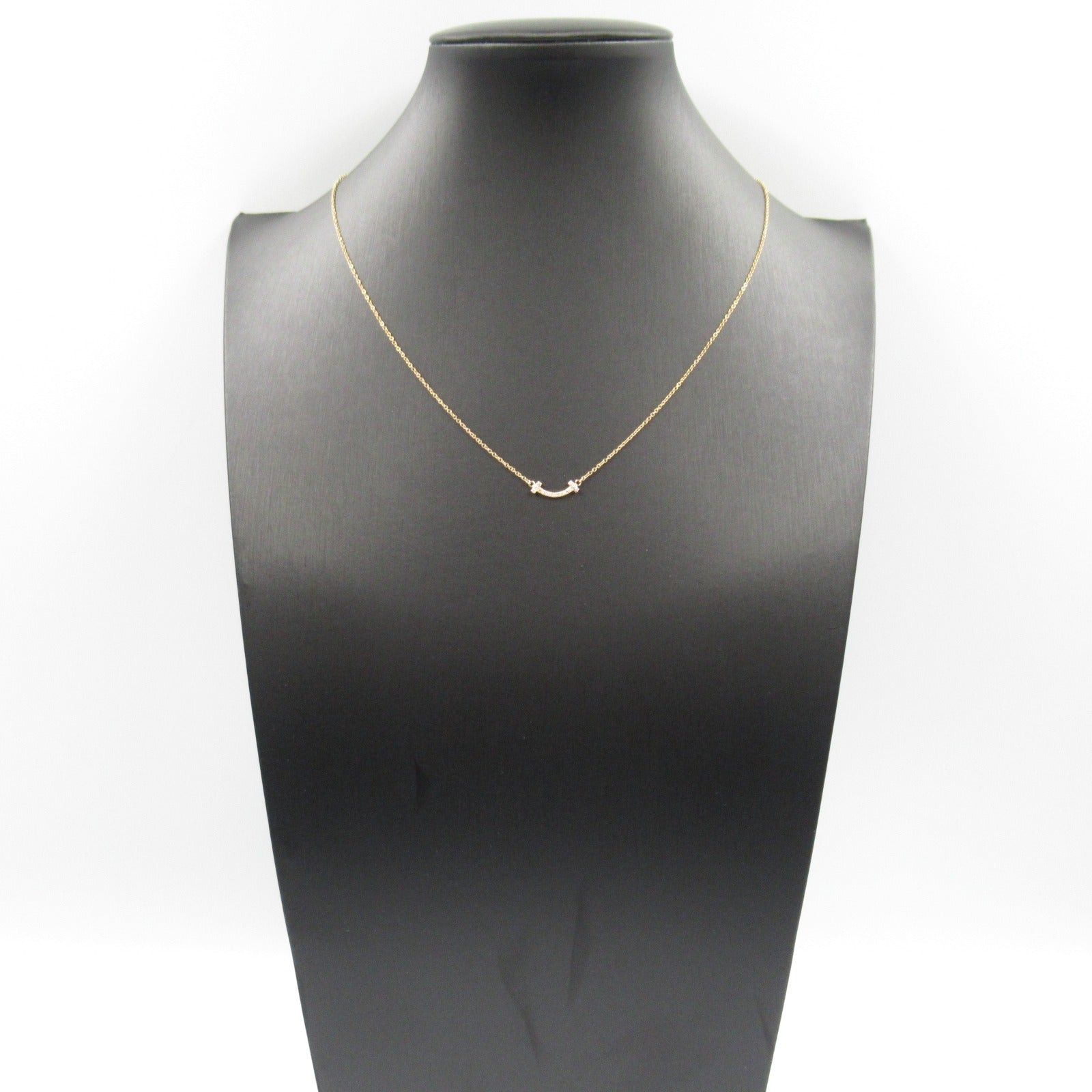 Tiffany & Co. Tiffany Co T-Smile Mini Necklace Diamond K18Pg (Pink Gold) Clear Size ONE SIZE - 8 Thumbnail