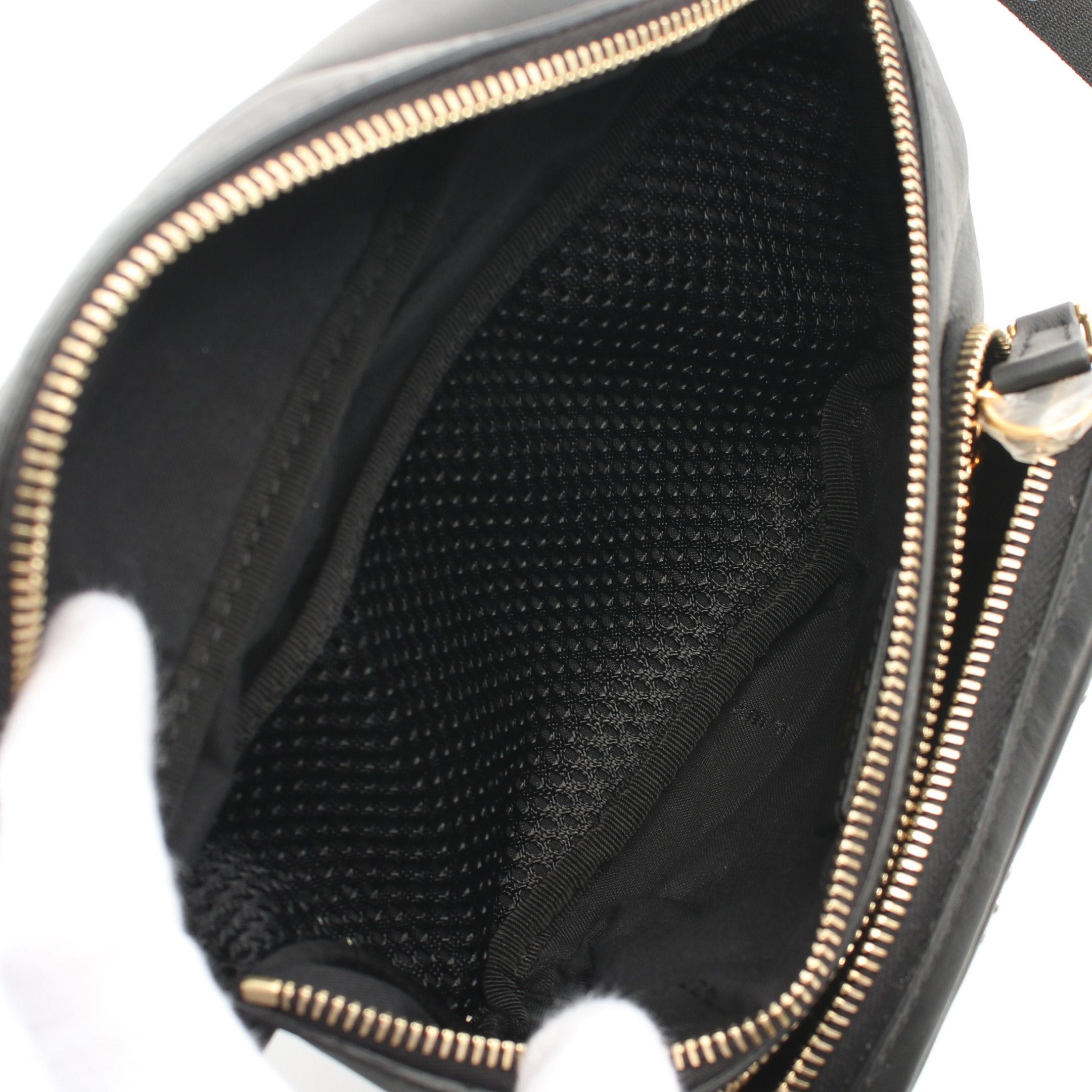 Fendi Fendi Karligraphy Body Bag Waist Studs Leather Black Size ONE SIZE - 3 Thumbnail