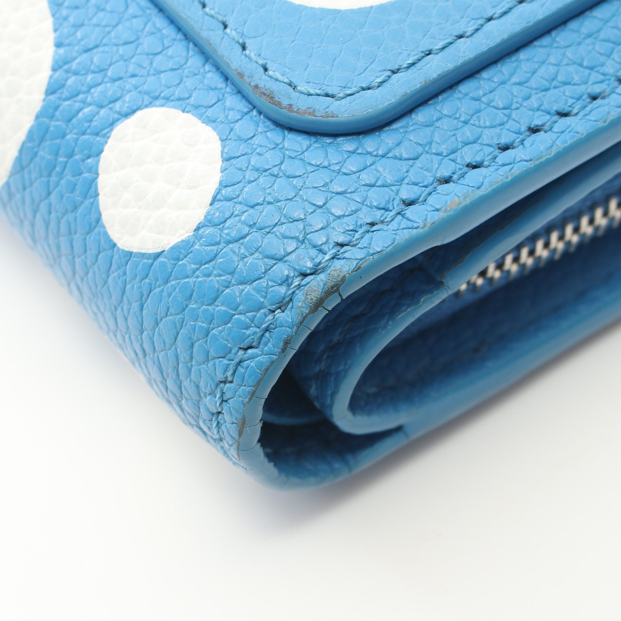 Louis Vuitton Louis Vuitton Louis Vuitton * Yayoi Kusama Portefeuil Claire Monogram Empreinte Bi-Fold Wallet Leather Blue White Size ONE SIZE - 7 Thumbnail