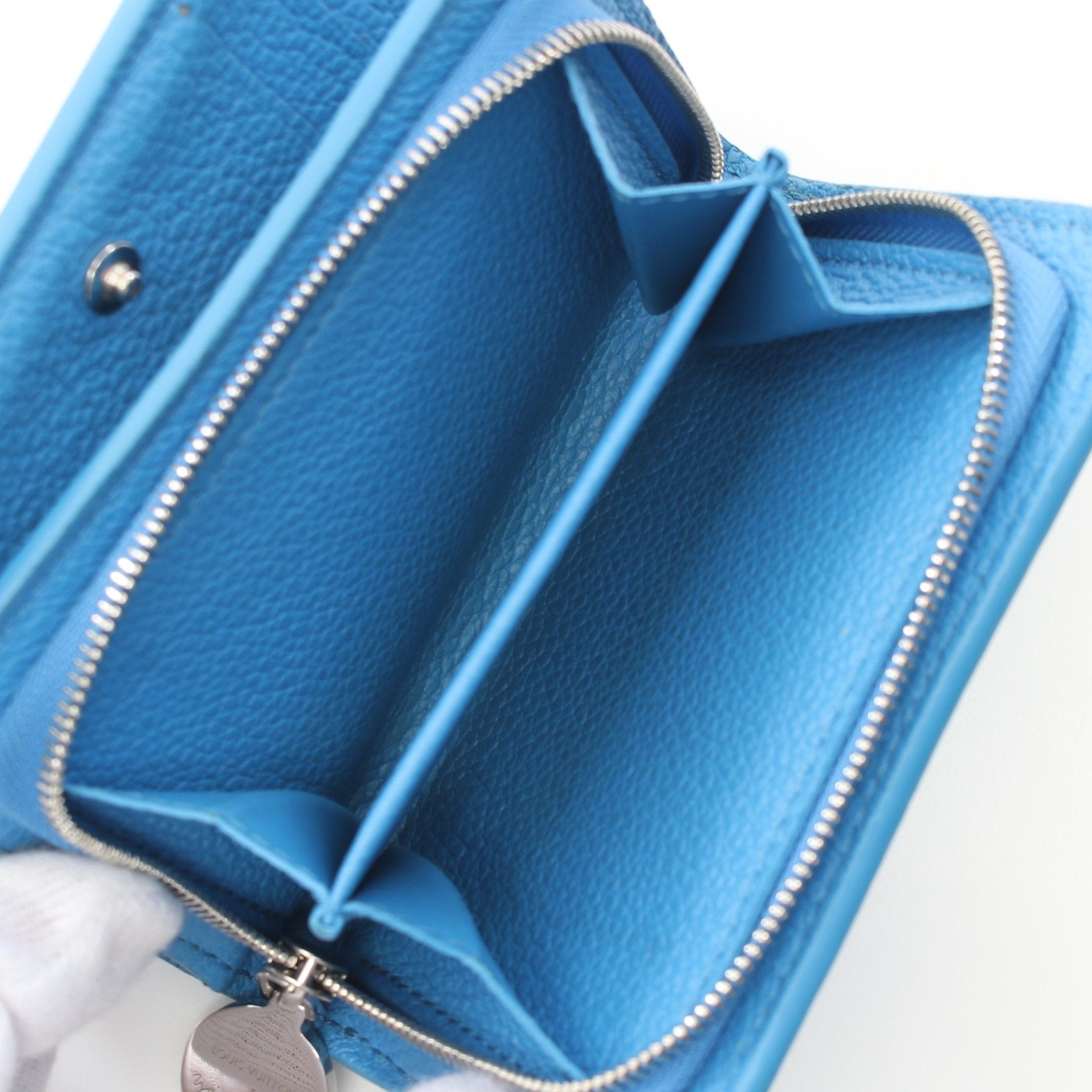 Louis Vuitton Louis Vuitton Louis Vuitton * Yayoi Kusama Portefeuil Claire Monogram Empreinte Bi-Fold Wallet Leather Blue White Size ONE SIZE - 5 Thumbnail
