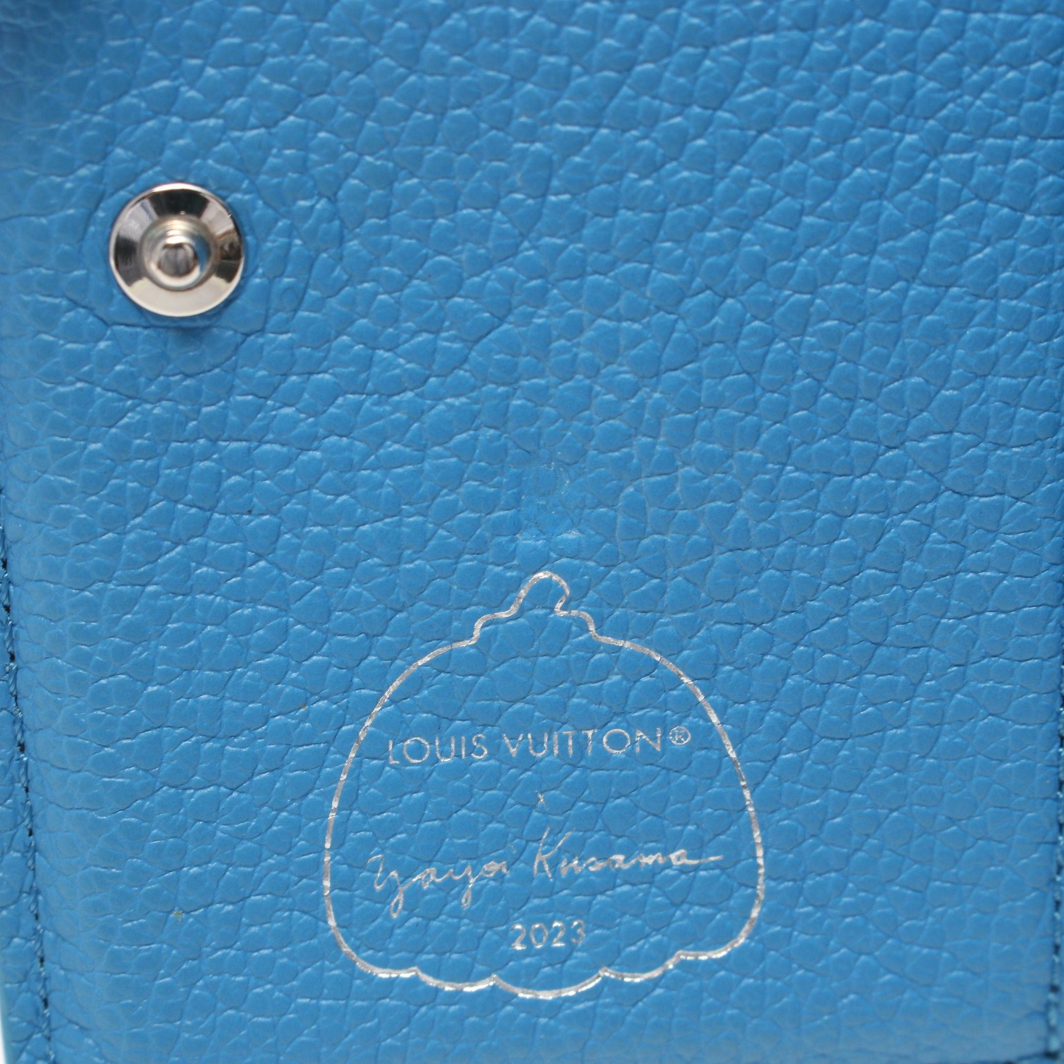 Louis Vuitton Louis Vuitton Louis Vuitton * Yayoi Kusama Portefeuil Claire Monogram Empreinte Bi-Fold Wallet Leather Blue White Size ONE SIZE - 6 Thumbnail