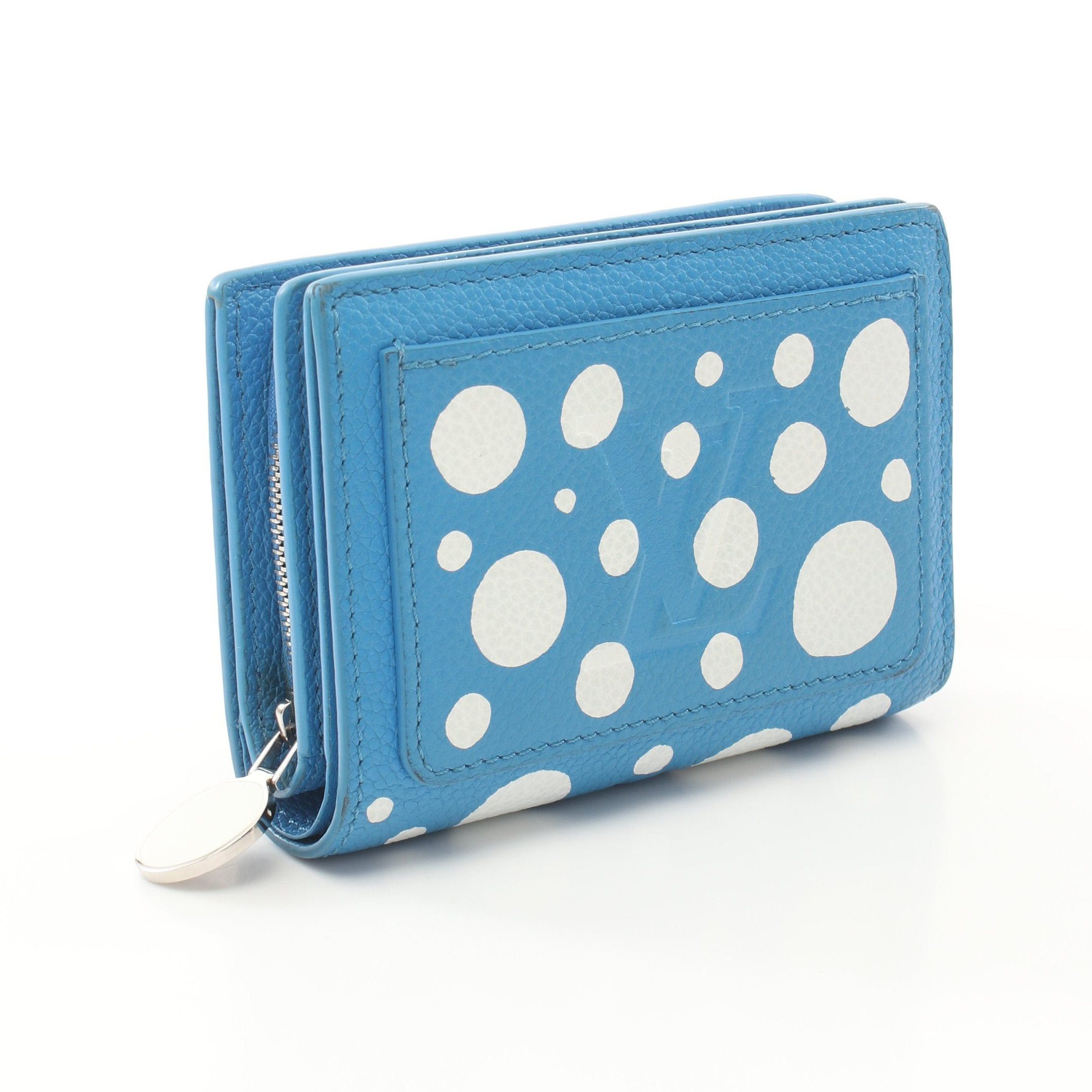 Louis Vuitton Louis Vuitton Louis Vuitton * Yayoi Kusama Portefeuil Claire Monogram Empreinte Bi-Fold Wallet Leather Blue White Size ONE SIZE - 2 Thumbnail