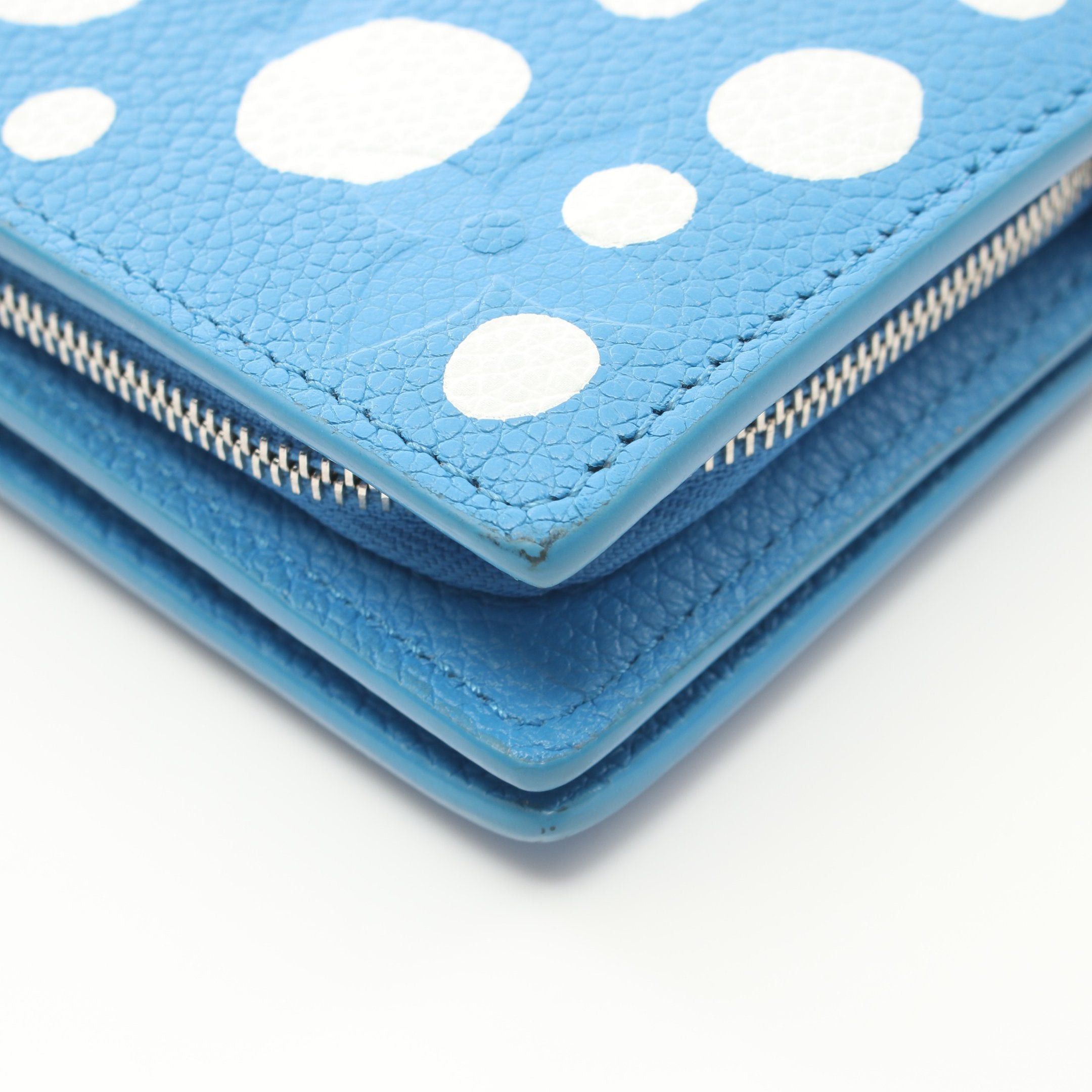 Louis Vuitton Louis Vuitton Louis Vuitton * Yayoi Kusama Portefeuil Claire Monogram Empreinte Bi-Fold Wallet Leather Blue White Size ONE SIZE - 9 Thumbnail