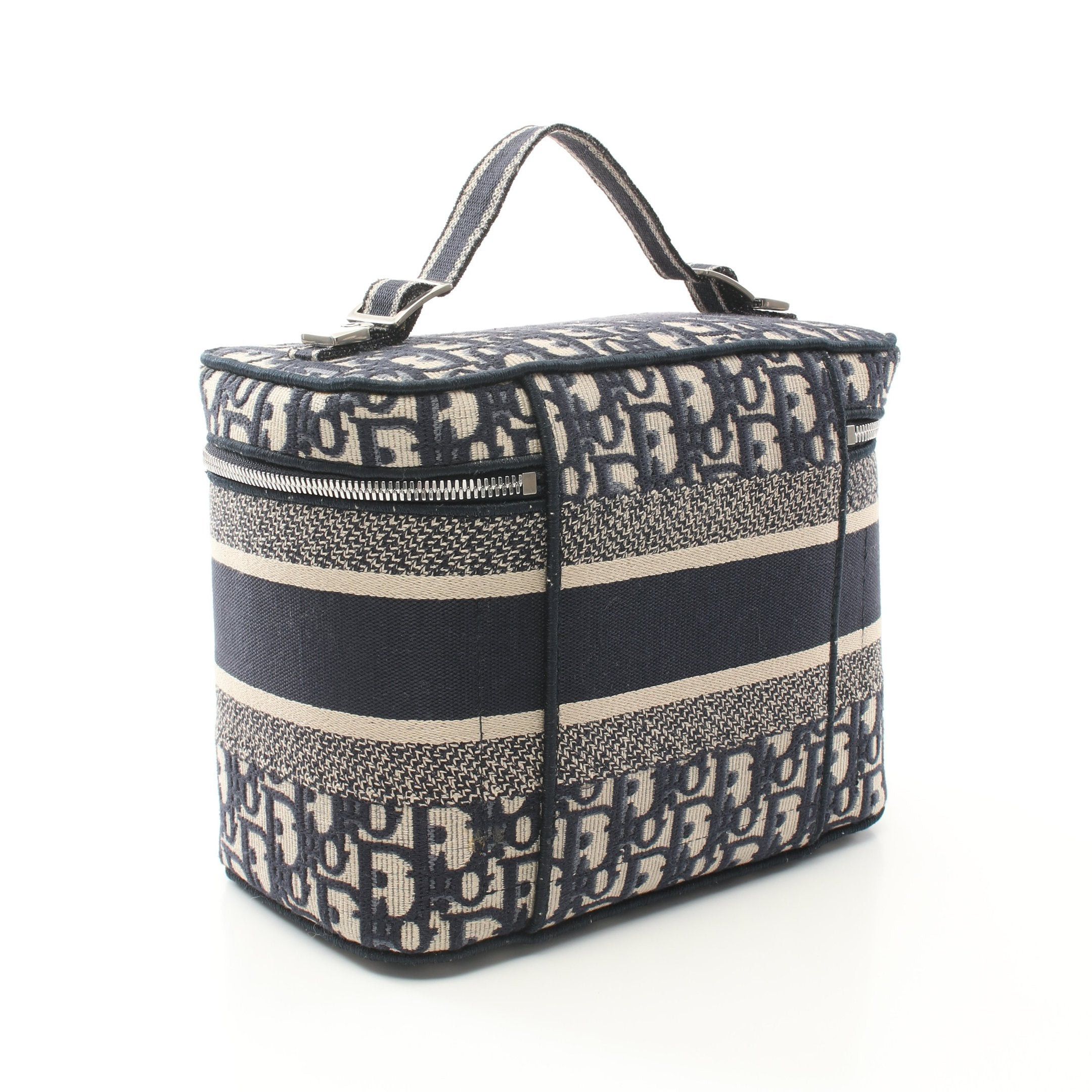 Dior Dior Diortravel Vanity Oblique Handbag Bag Canvas Navy Ivory Size ONE SIZE - 2 Thumbnail