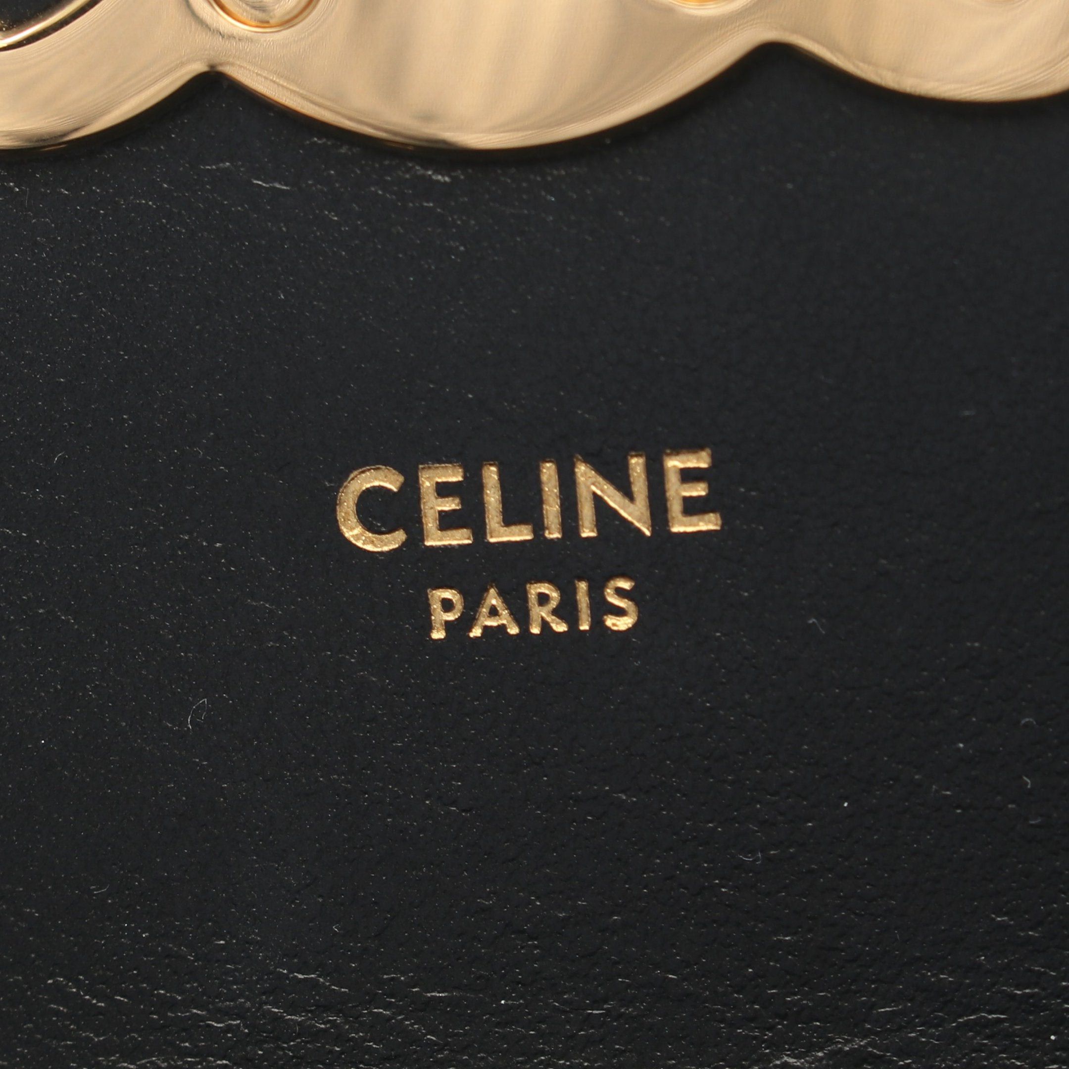Celine Celine Mini Claude Triomphe Shoulder Bag Leather Black Size ONE SIZE - 4 Thumbnail
