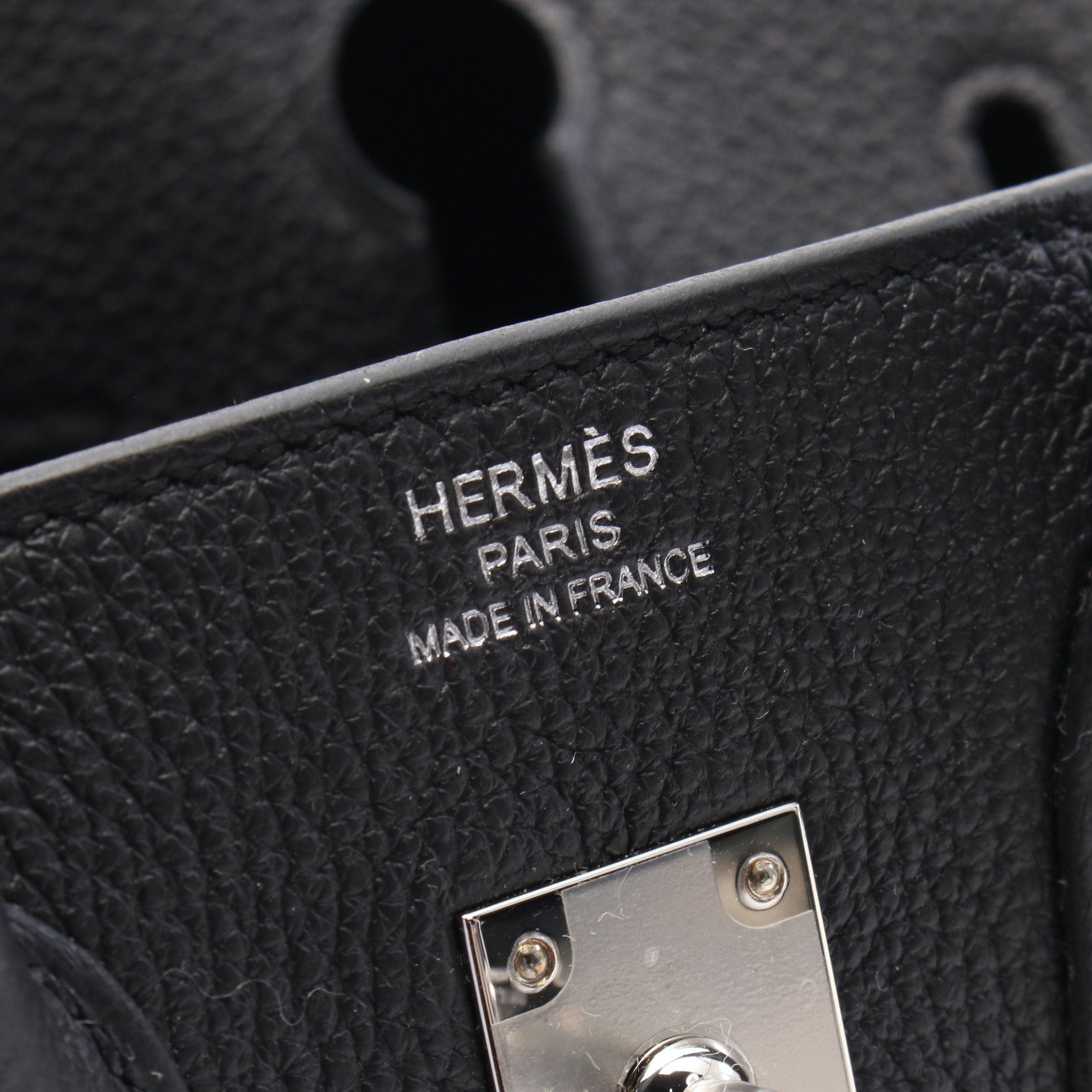 Hermes Hermes Birkin 25 Handbag Togo Black Silver Hardware Double Engraved Size ONE SIZE - 4 Thumbnail