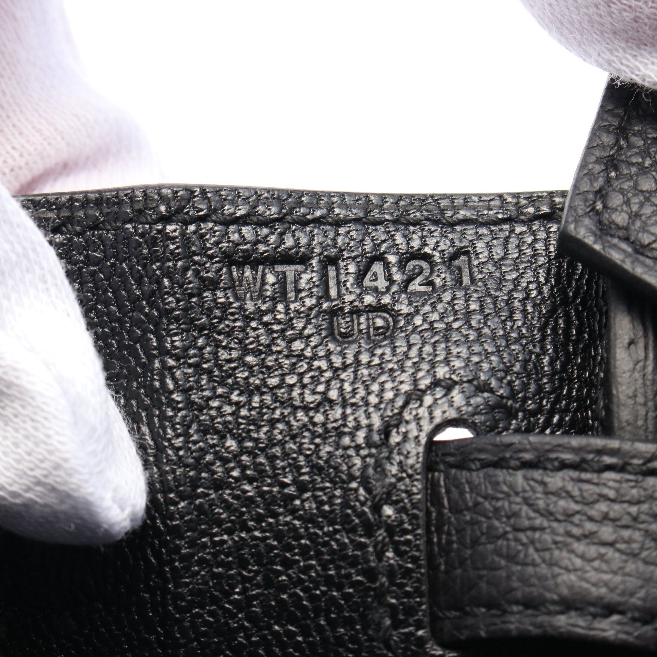 Hermes Hermes Birkin 25 Handbag Togo Black Silver Hardware Double Engraved Size ONE SIZE - 5 Thumbnail