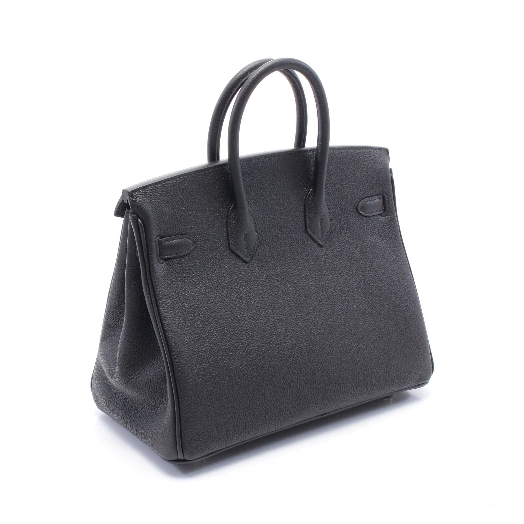 Hermes Hermes Birkin 25 Handbag Togo Black Silver Hardware Double Engraved Size ONE SIZE - 2 Thumbnail