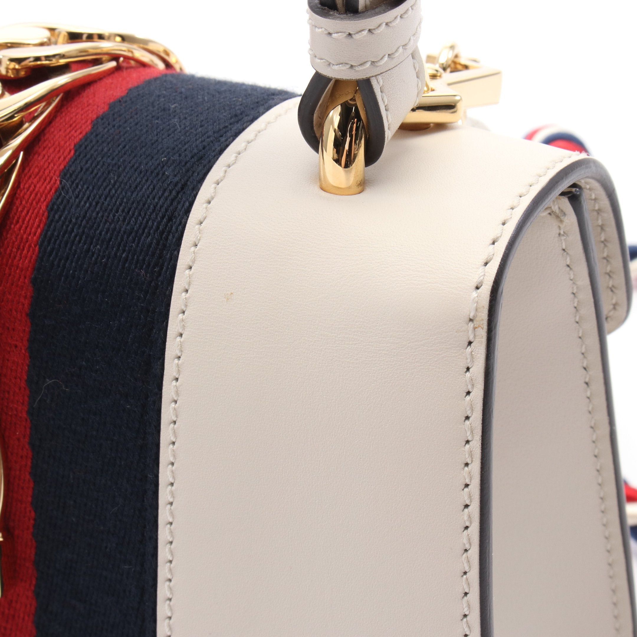 Gucci Sylvie Sherry Line Handbag Leather Ivory