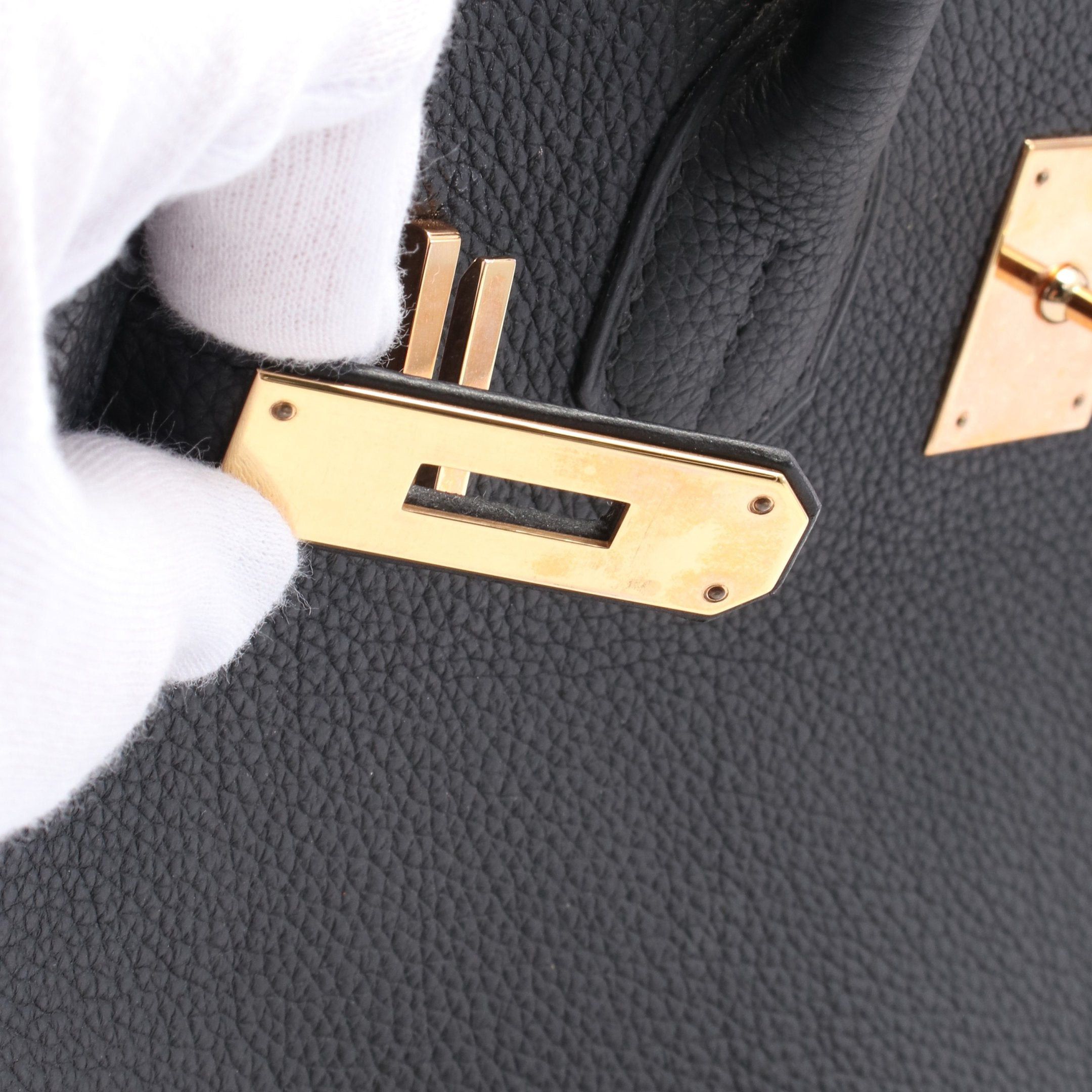 Hermes Hermes Birkin 30 Handbag Togo Black Pink Gold Hardware Z Stamp Size ONE SIZE - 9 Thumbnail